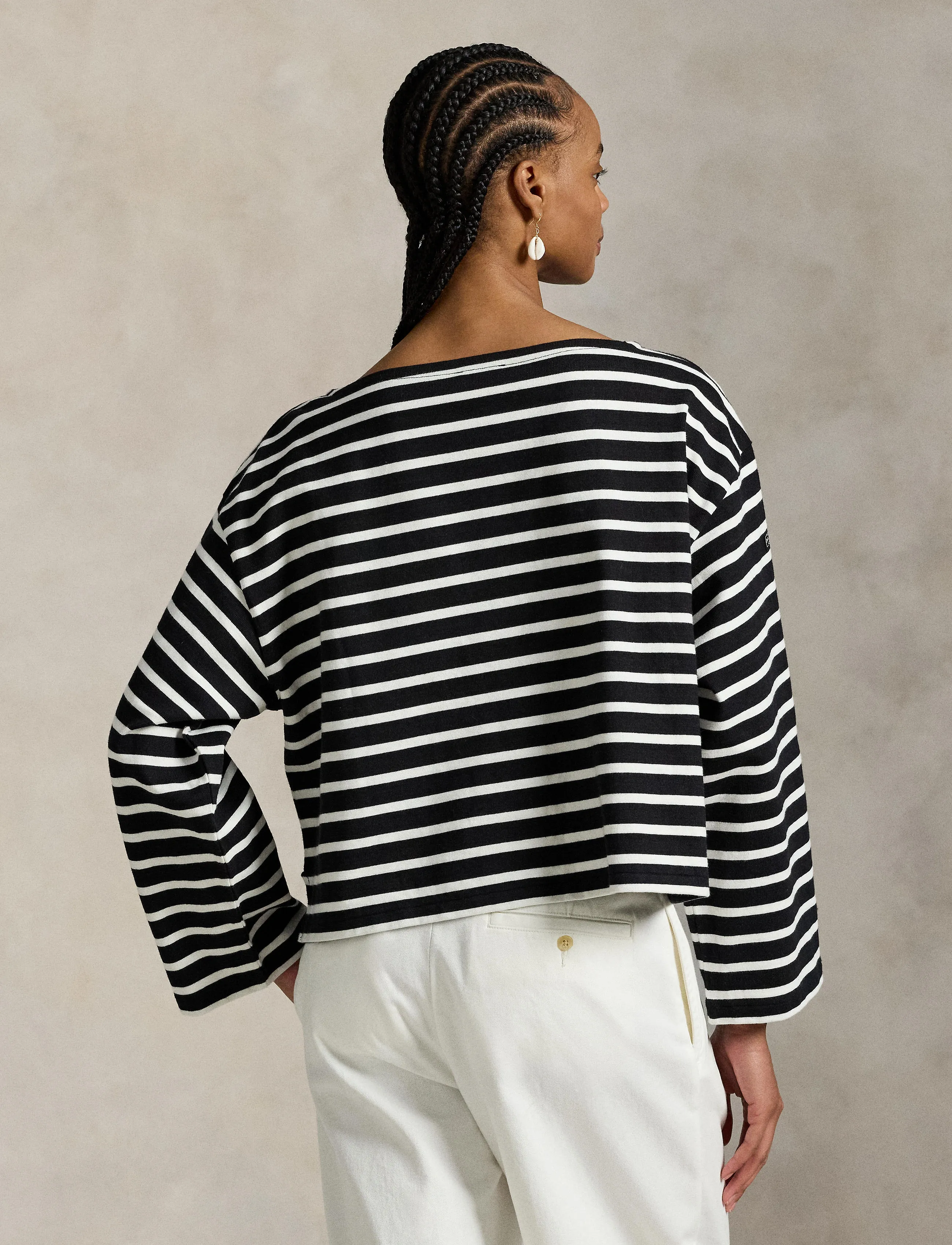 Polo Ralph Lauren - Striped Boatneck Mariner Tee - langærmede toppe - polo black/deckwa - 2
