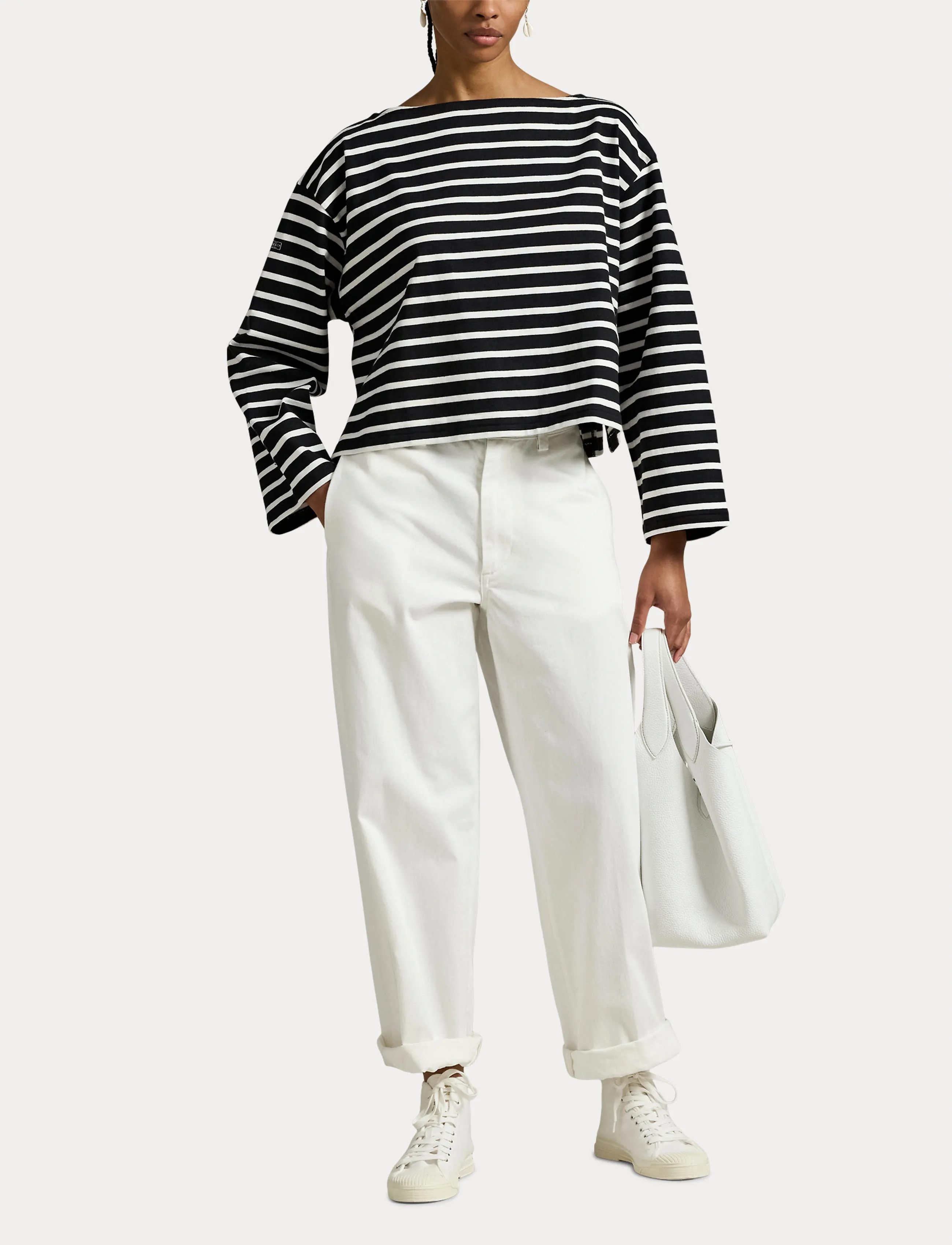 Polo Ralph Lauren - Striped Boatneck Mariner Tee - langærmede toppe - polo black/deckwa - 4