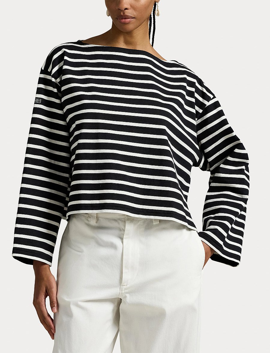 Polo Ralph Lauren - Striped Boatneck Mariner Tee - langærmede toppe - polo black/deckwa - 5