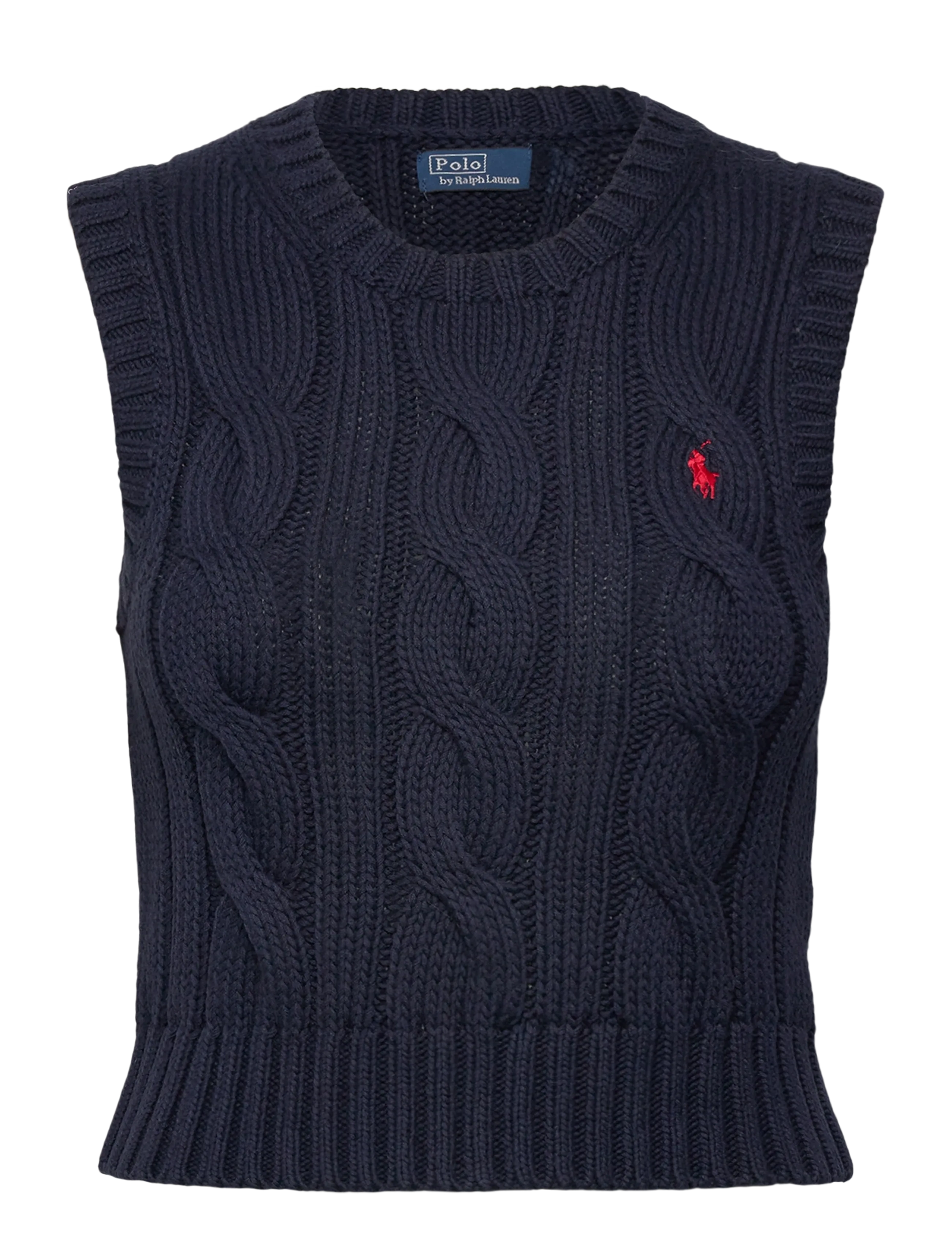 Polo Ralph Lauren Cable-Knit Cotton Cropped Vest - Neue Mode - HUNTER NAVY / navy