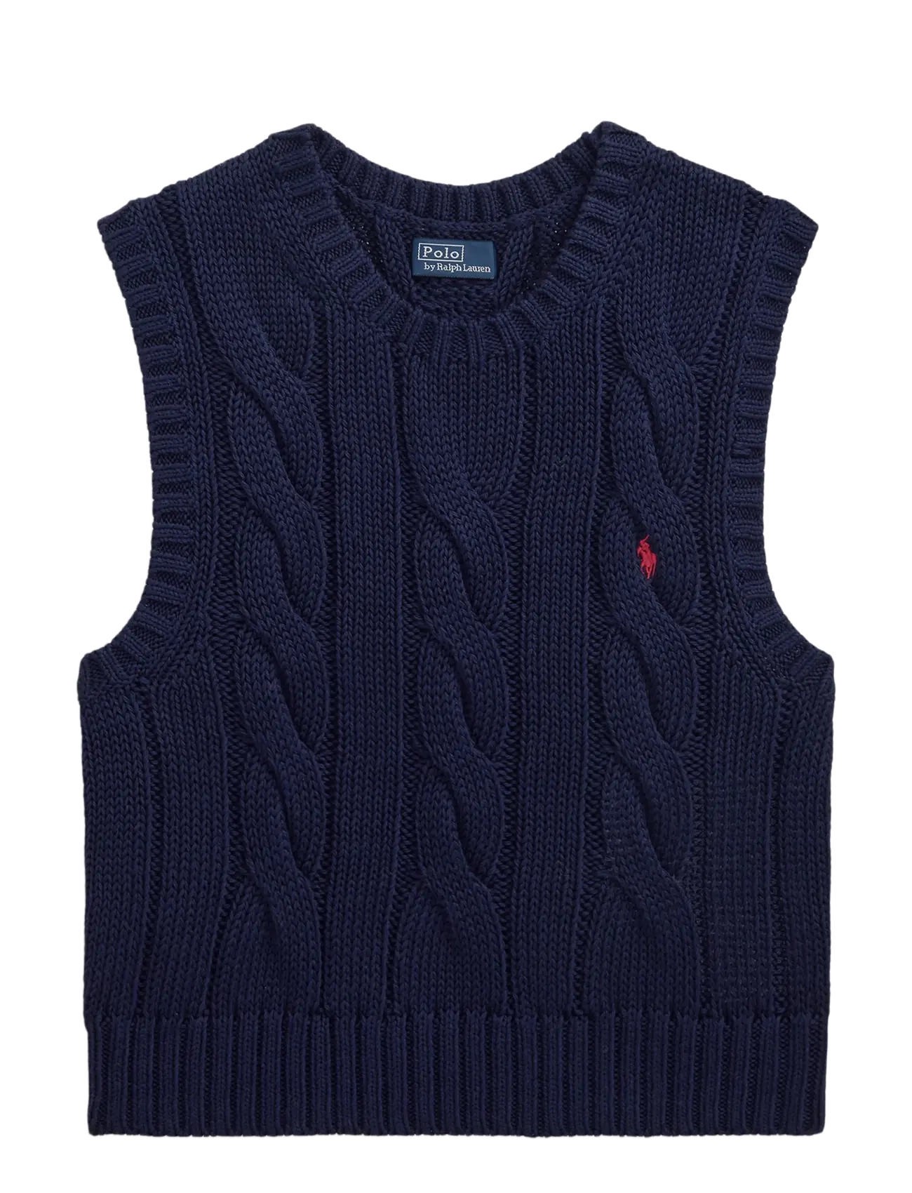 Polo Ralph Lauren Cable-Knit Cotton Cropped Vest - Veste - HUNTER NAVY / navy