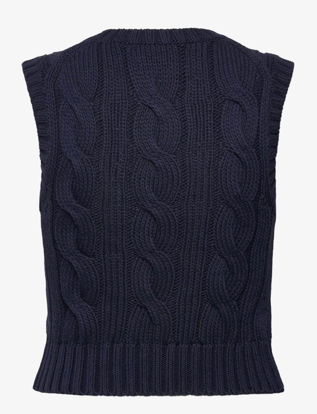 Polo Ralph Lauren - Cable-Knit Cotton Cropped Vest - kootud vestid - hunter navy - 1