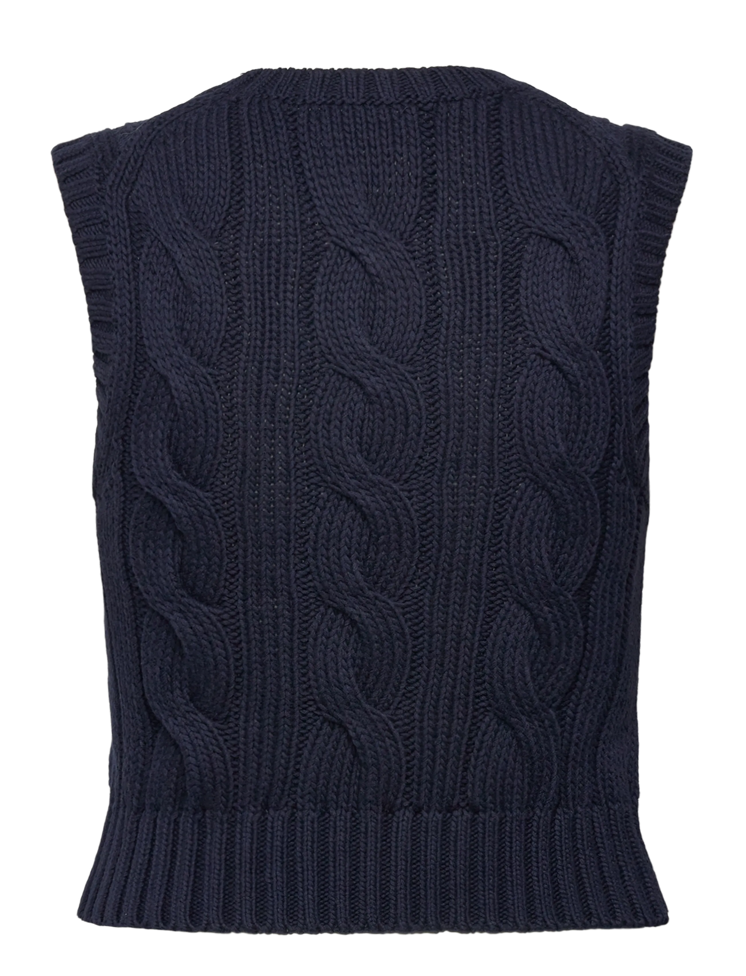 Polo Ralph Lauren - Cable-Knit Cotton Cropped Vest - vestes tricot - hunter navy - 2