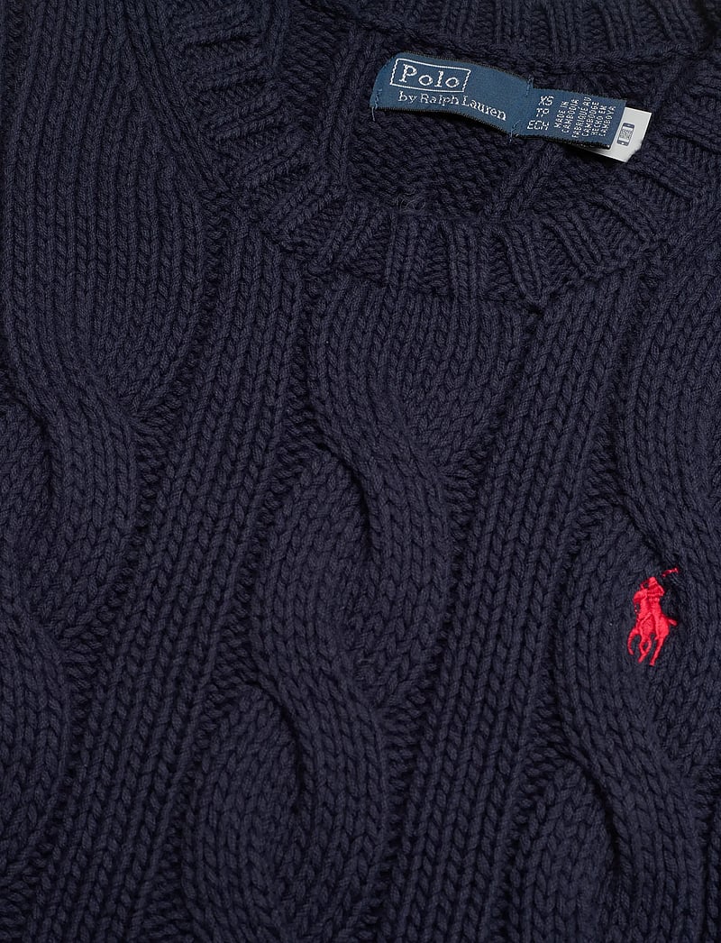 Polo Ralph Lauren - Cable-Knit Cotton Cropped Vest - kootud vestid - hunter navy - 2