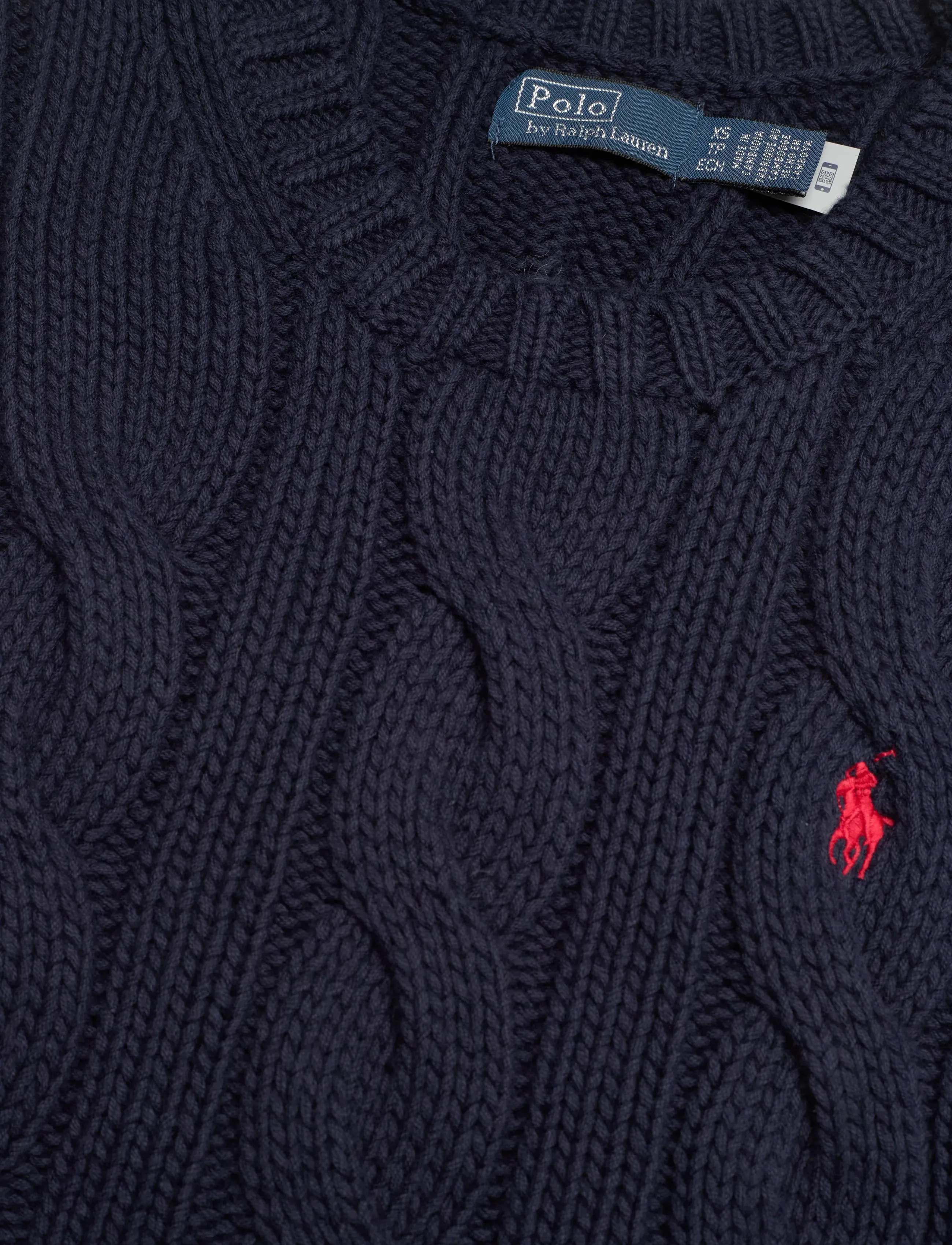 Polo Ralph Lauren - Cable-Knit Cotton Cropped Vest - vestes tricot - hunter navy - 4