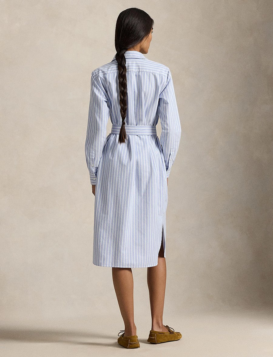 Polo Ralph Lauren - Striped Cotton Oxford Belted Shirtdress - midi-kleider - 1153 harbor islan - 5