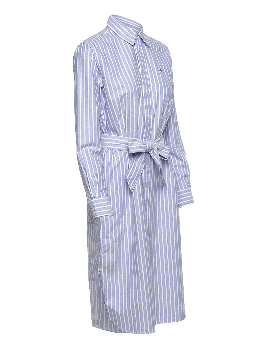 Polo Ralph Lauren - Striped Cotton Oxford Belted Shirtdress - midi-kleider - 1153 harbor islan - 3