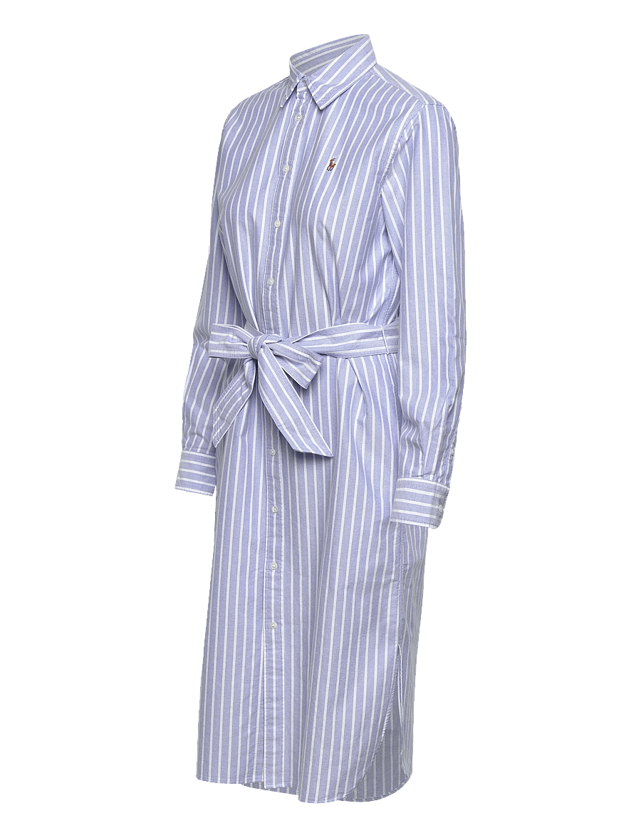 Polo Ralph Lauren - Striped Cotton Oxford Belted Shirtdress - midi-kleider - 1153 harbor islan - 4