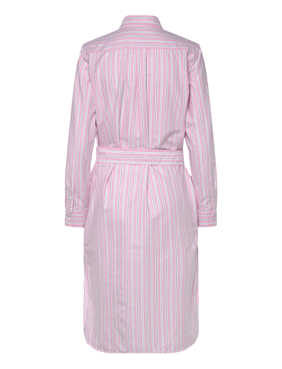 Polo Ralph Lauren - Striped Cotton Oxford Belted Shirtdress - midi-kleider - 169 pink blue mul - 2