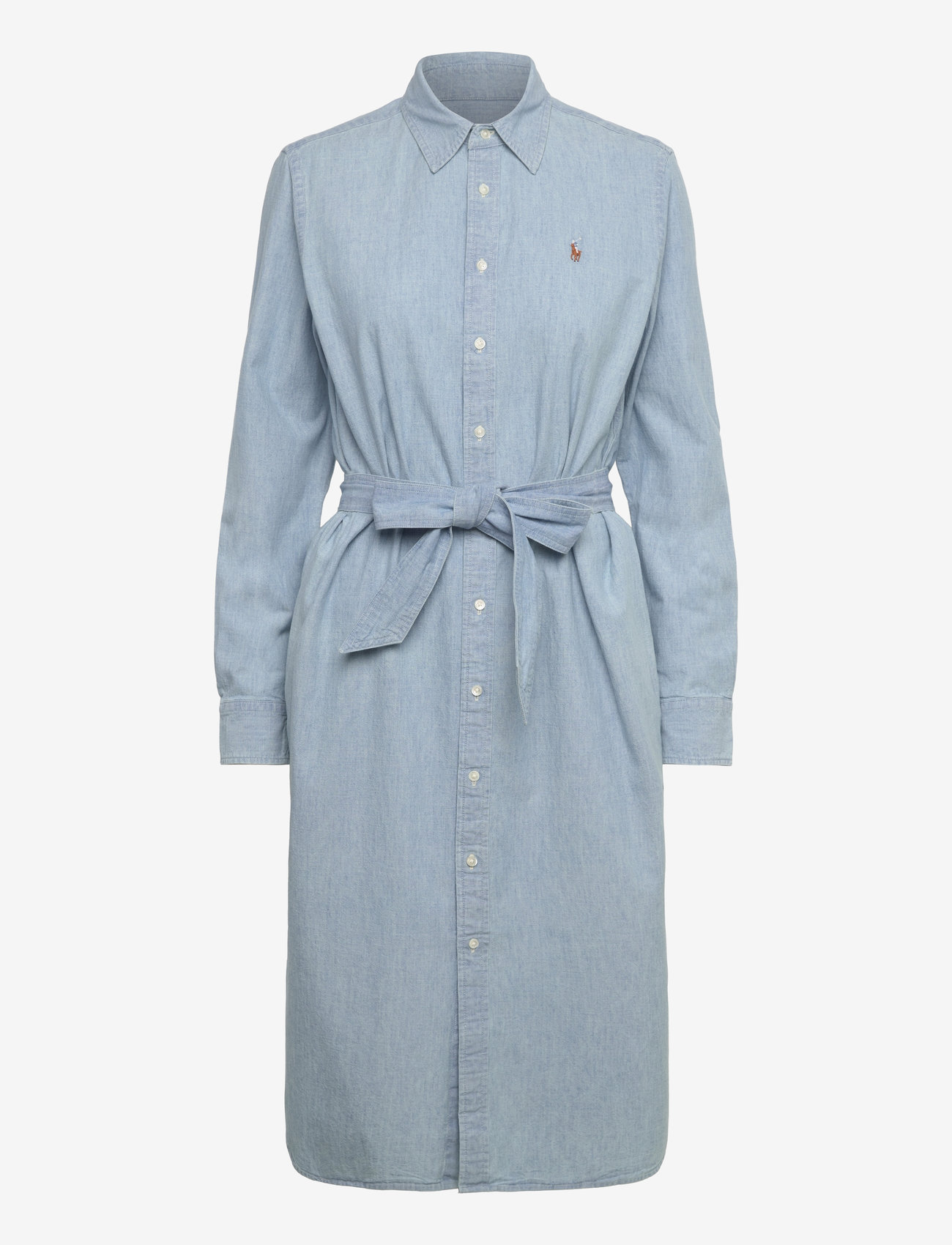 Polo Ralph Lauren - Cotton Chambray Belted Shirtdress - chambray - 0