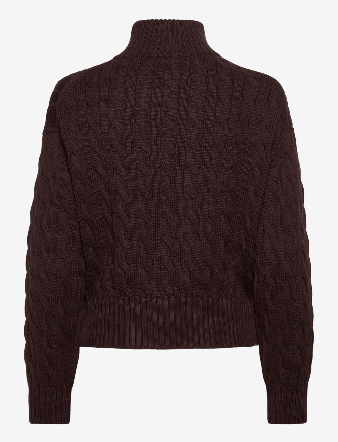 Polo Ralph Lauren - Cable-Knit Cotton Quarter-Zip Sweater - sweaters - dark brown - 1
