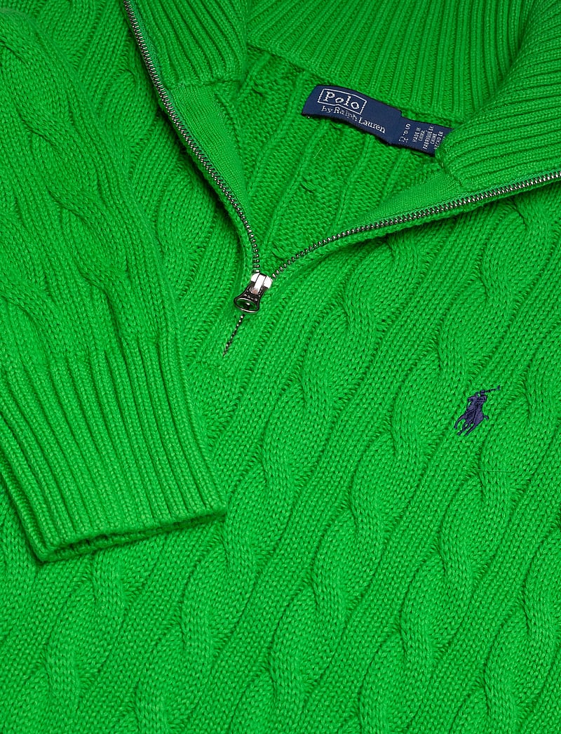 Polo Ralph Lauren - Cable-Knit Cotton Quarter-Zip Sweater - pullover - palm green - 2