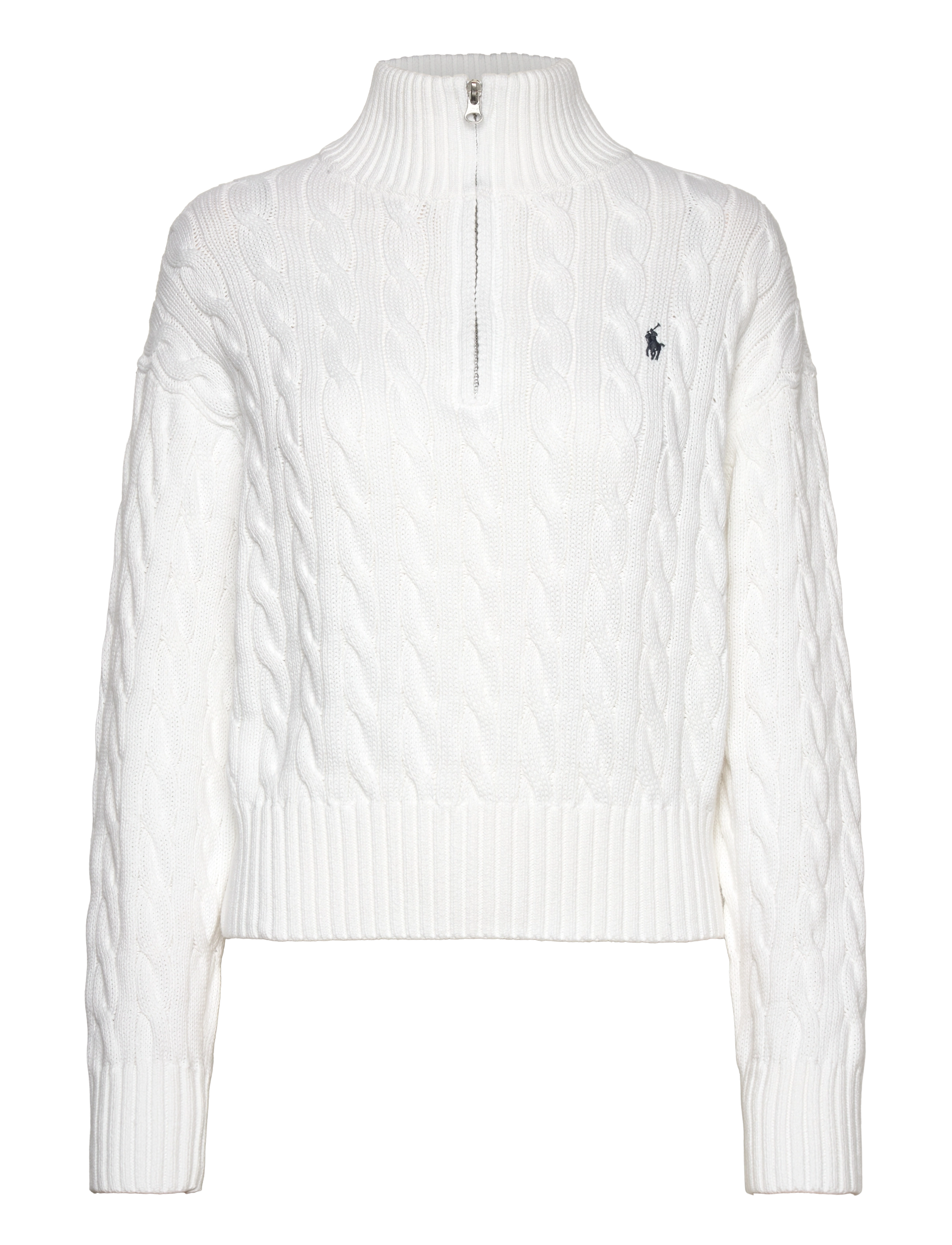 Polo Ralph Lauren Cable-Knit Cotton Quarter-Zip Sweater - Pullover - WHITE / white