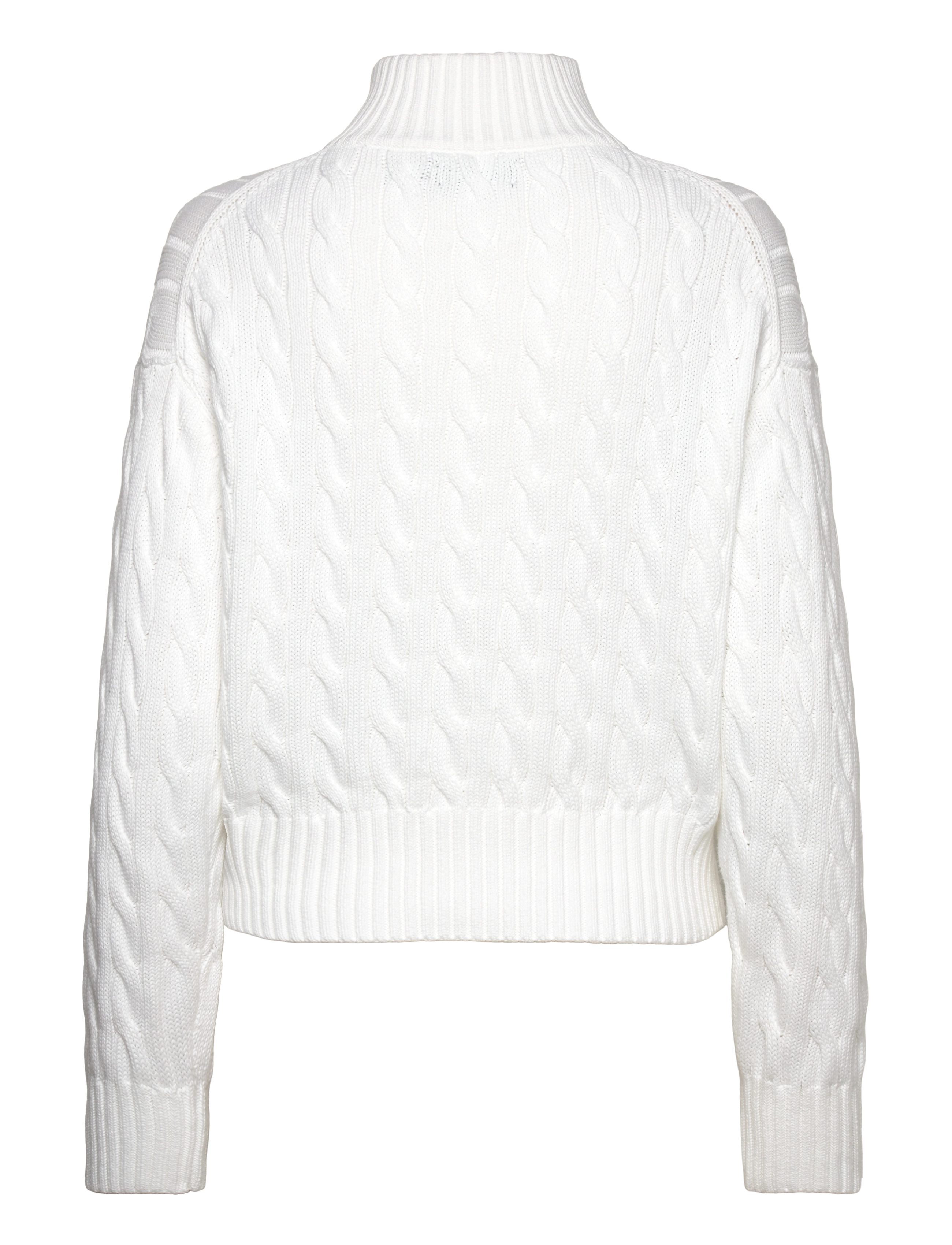 Polo Ralph Lauren - Cable-Knit Cotton Quarter-Zip Sweater - pullover - white - 2
