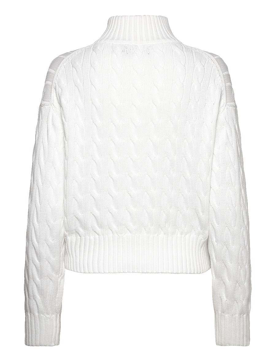 Polo Ralph Lauren - Cable-Knit Cotton Quarter-Zip Sweater - pullover - white - 2