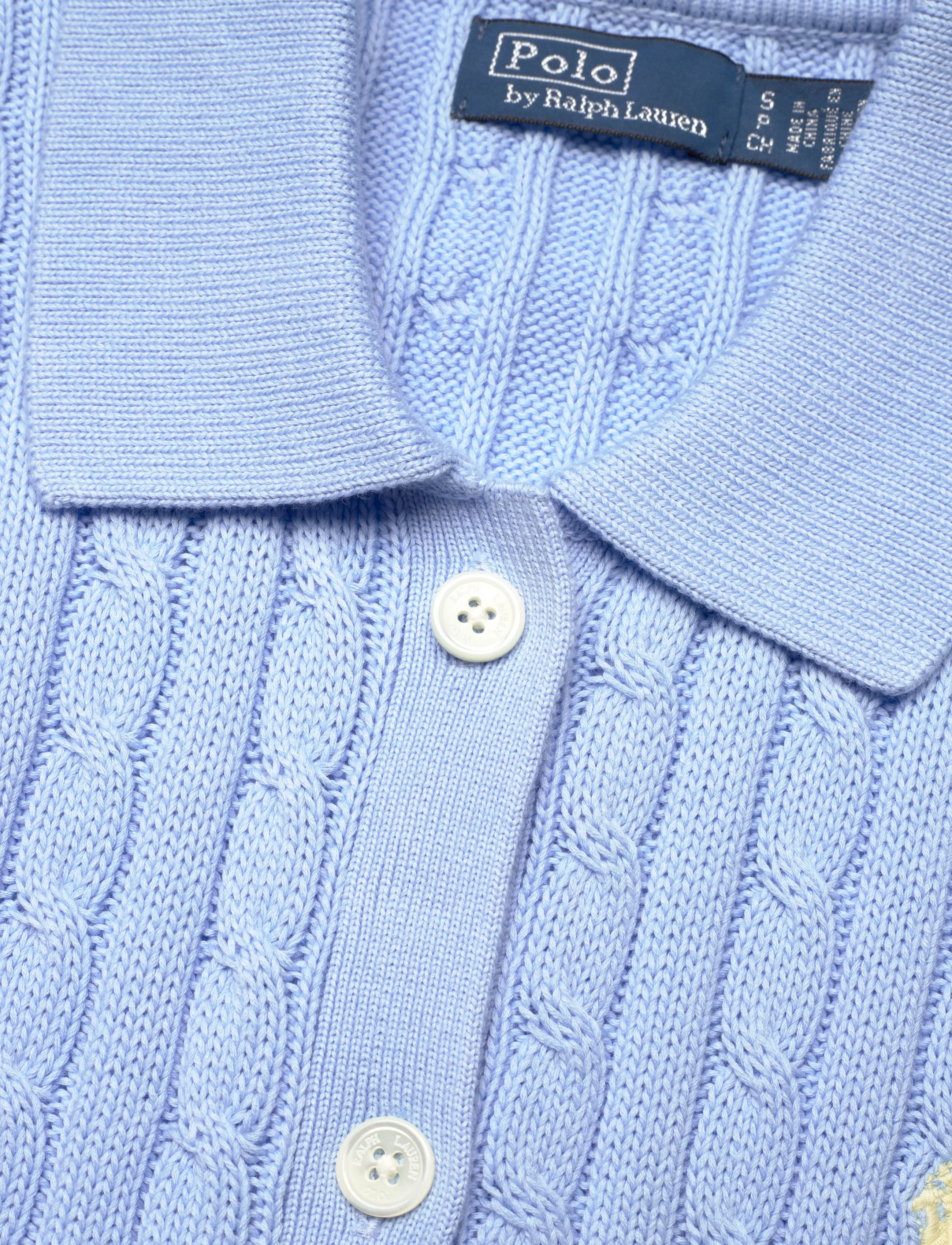 Polo Ralph Lauren Cable Cotton Short-sleeve Polo Cardigan