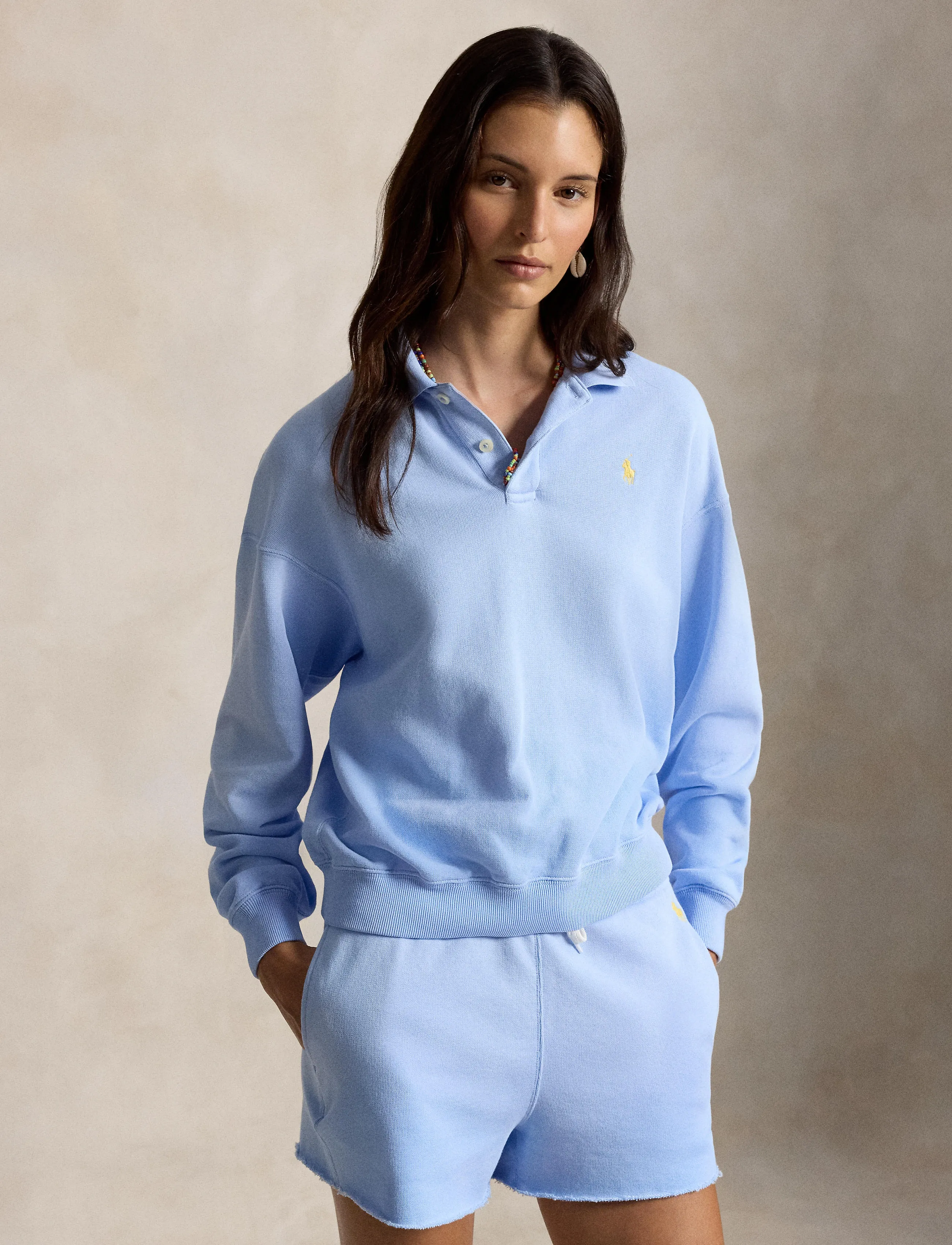 Polo Ralph Lauren - Lightweight Fleece Long-Sleeve Polo - polos - baby blue - 2