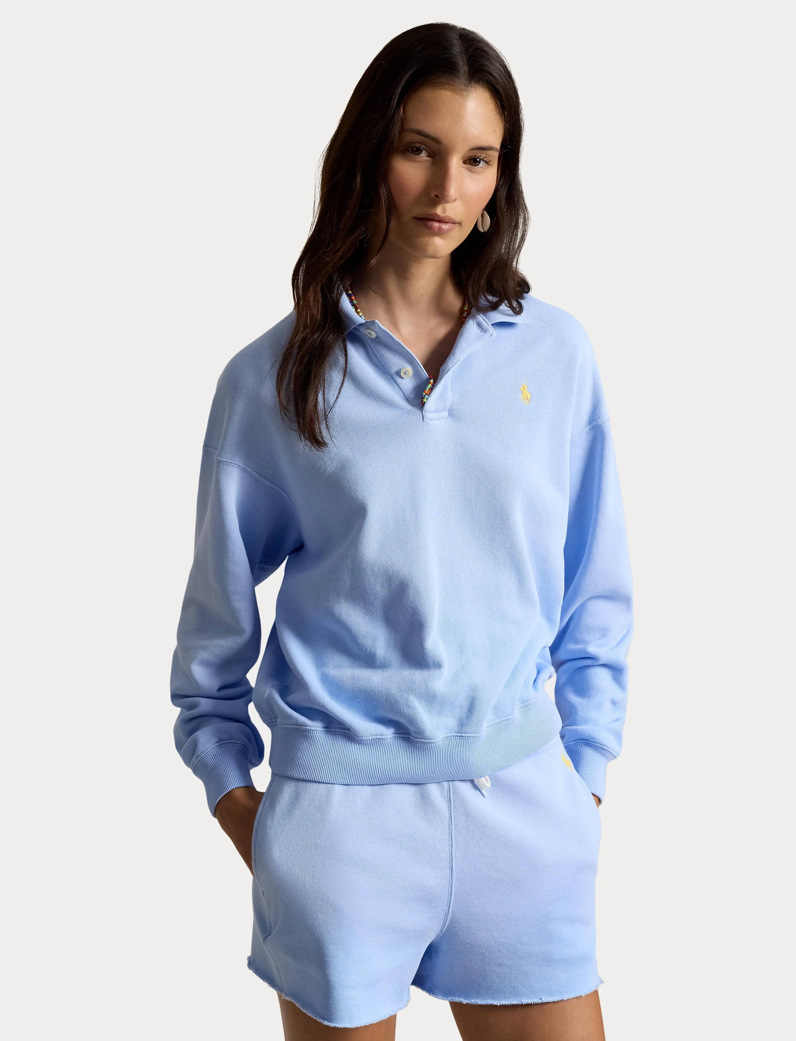 Polo Ralph Lauren - Lightweight Fleece Long-Sleeve Polo - polos - baby blue - 4