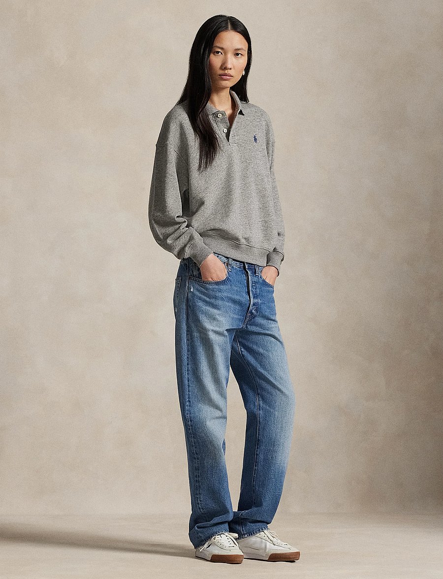 Polo Ralph Lauren - Lightweight Fleece Long-Sleeve Polo - langärmlige tops - dark vintage heat - 0