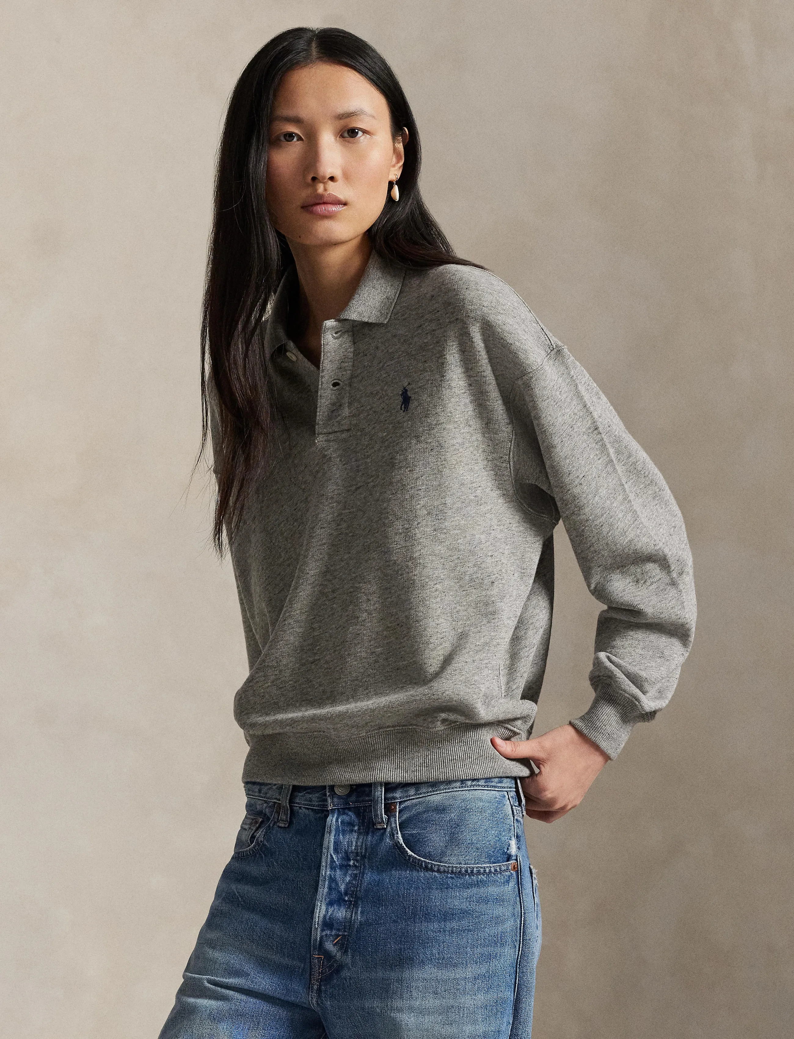 Polo Ralph Lauren - Lightweight Fleece Long-Sleeve Polo - polo marškinėliai - dark vintage heat - 3