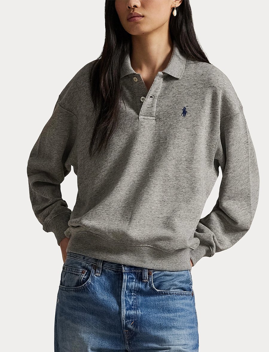 Polo Ralph Lauren - Lightweight Fleece Long-Sleeve Polo - langärmlige tops - dark vintage heat - 5