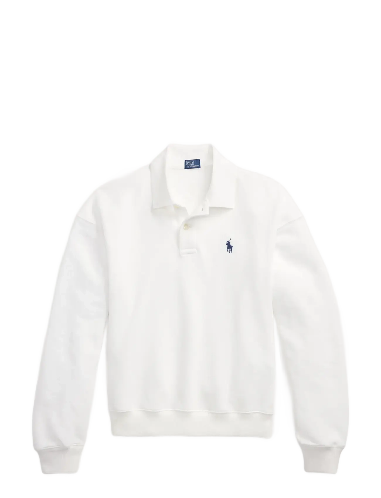 Polo Ralph Lauren Lightweight Fleece Long-Sleeve Polo - Riided - WHITE / white