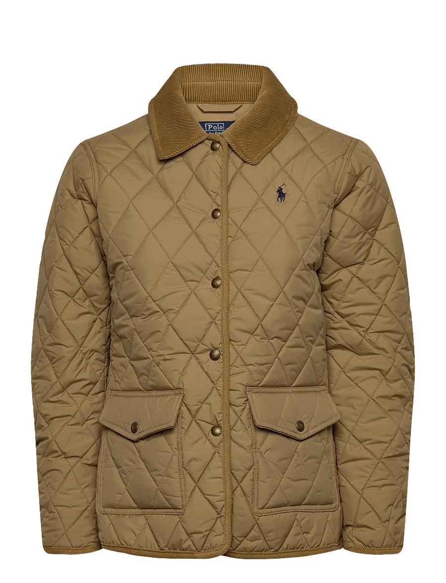 Polo Ralph Lauren - Corduroy-Trim Quilted Barn Jacket - gefütterte & daunenjacken - desert khaki - 1