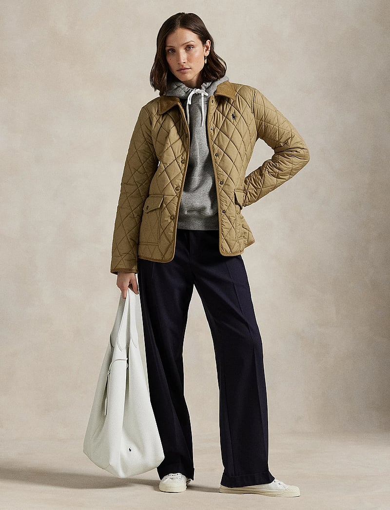 Polo Ralph Lauren - Corduroy-Trim Quilted Barn Jacket - gefütterte & daunenjacken - desert khaki - 0