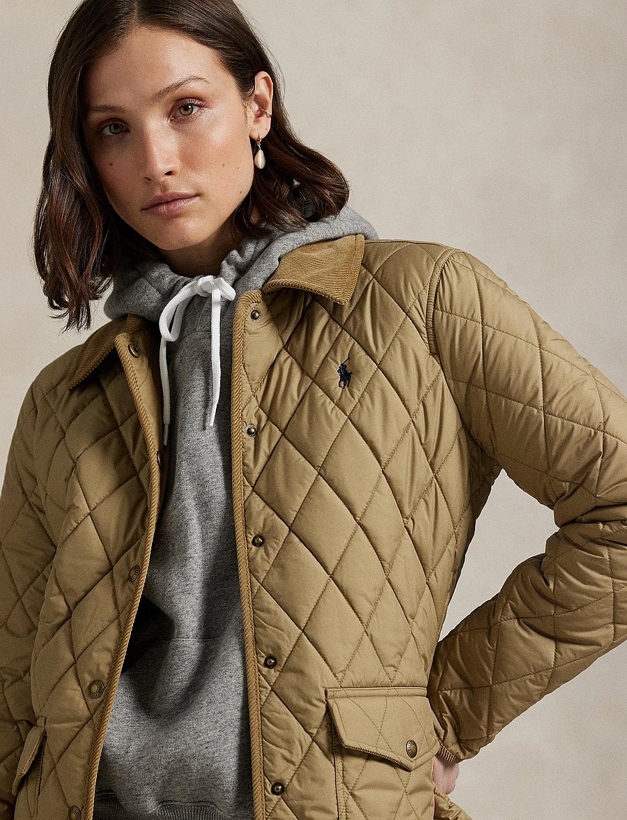 Polo Ralph Lauren - Corduroy-Trim Quilted Barn Jacket - gefütterte & daunenjacken - desert khaki - 4