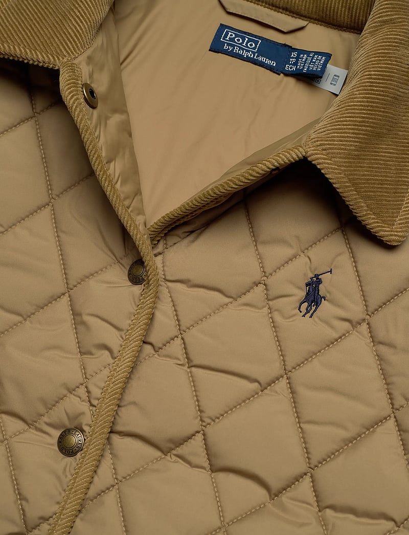 Polo Ralph Lauren - Corduroy-Trim Quilted Barn Jacket - dun- & vadderade jackor - desert khaki - 2