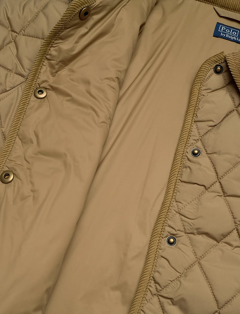 Polo Ralph Lauren - Corduroy-Trim Quilted Barn Jacket - dun- & vadderade jackor - desert khaki - 4