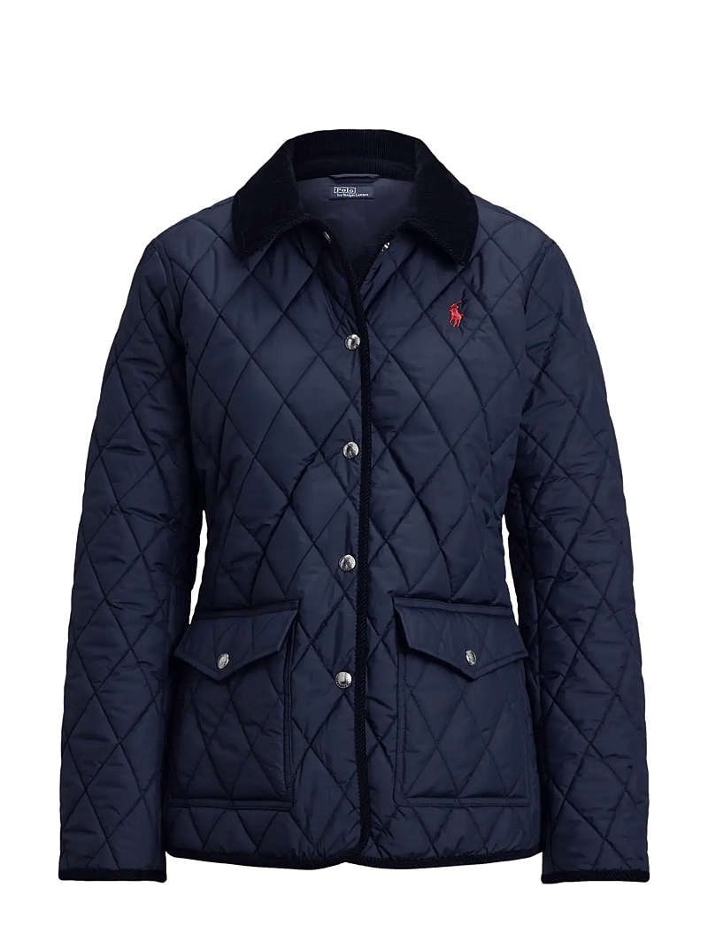 Polo Ralph Lauren - Corduroy-Trim Quilted Barn Jacket - dun- & vadderade jackor - rl navy - 1