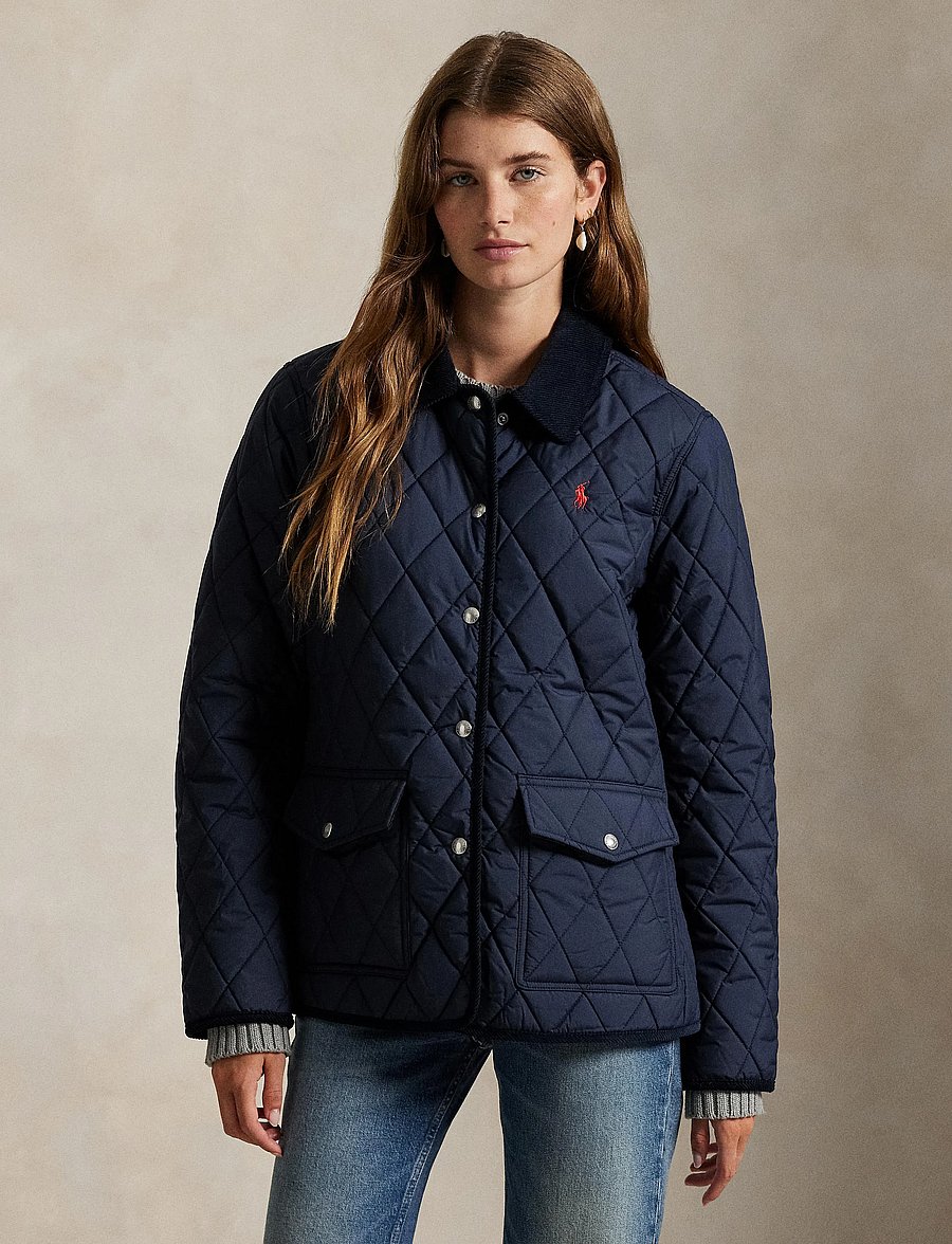 Polo Ralph Lauren - Corduroy-Trim Quilted Barn Jacket - vestes de printemps - rl navy - 0