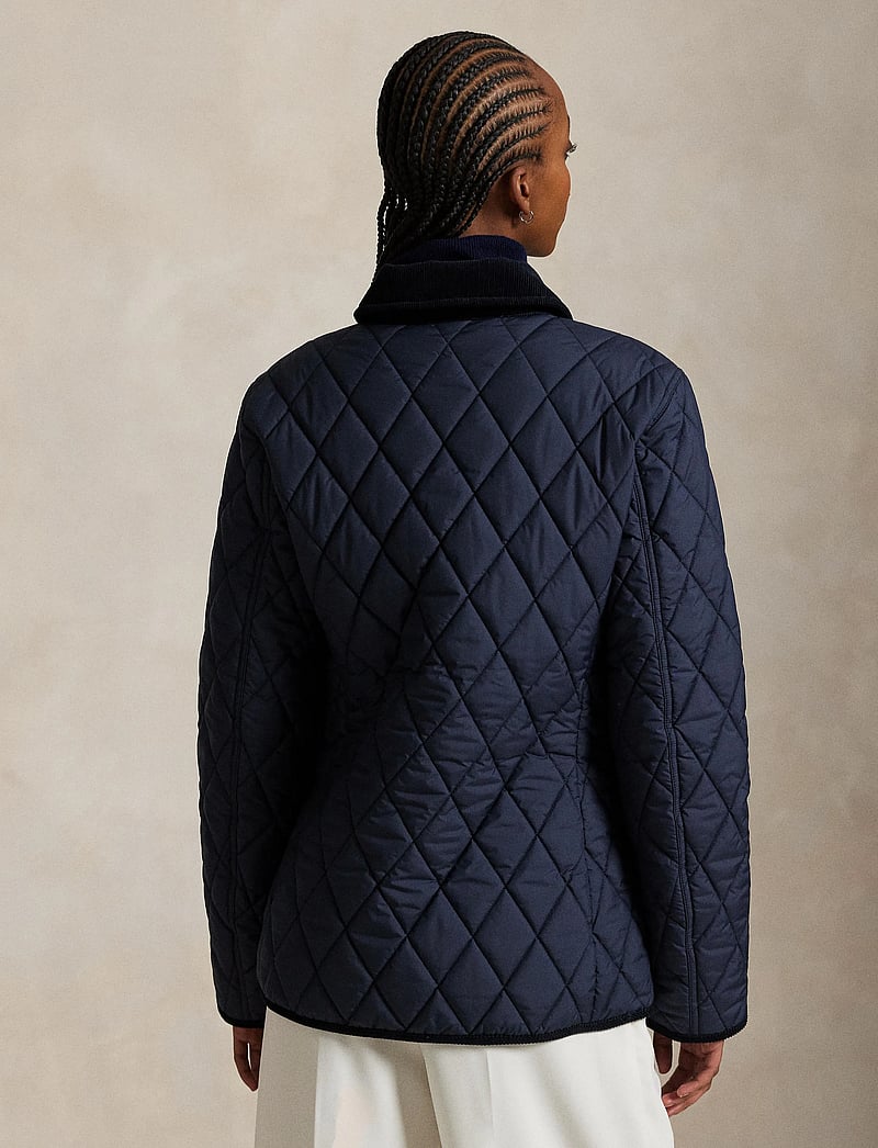 Polo Ralph Lauren - Corduroy-Trim Quilted Barn Jacket - dun- & vadderade jackor - rl navy - 2