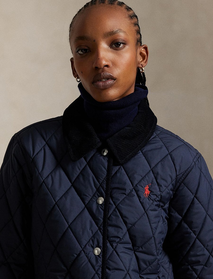 Polo Ralph Lauren - Corduroy-Trim Quilted Barn Jacket - vestes de printemps - rl navy - 4