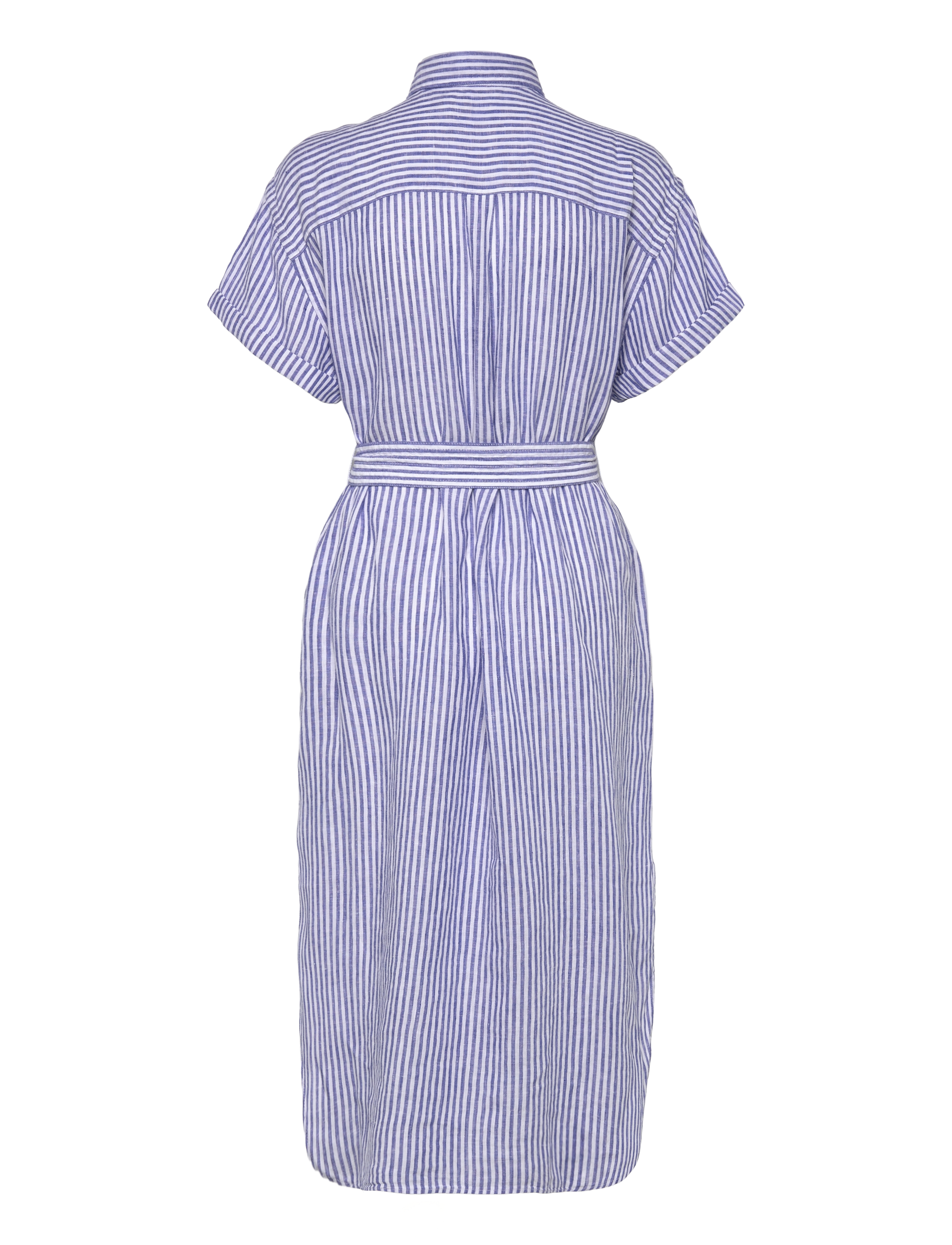 Polo Ralph Lauren - Striped Linen Short-Sleeve Shirtdress - sommerkleider - 1880b white-royal - 1