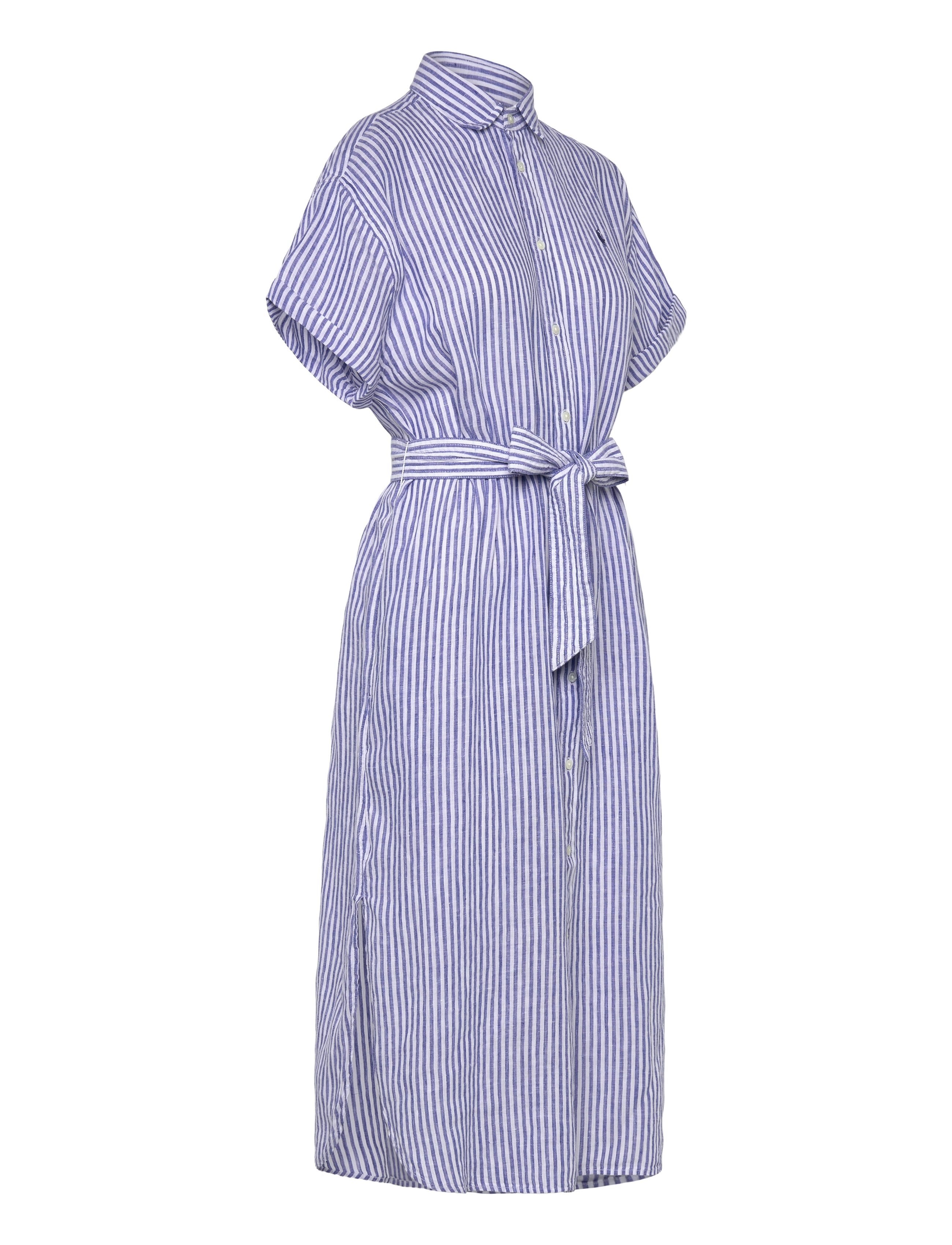 Polo Ralph Lauren - Striped Linen Short-Sleeve Shirtdress - sommerkleider - 1880b white-royal - 3