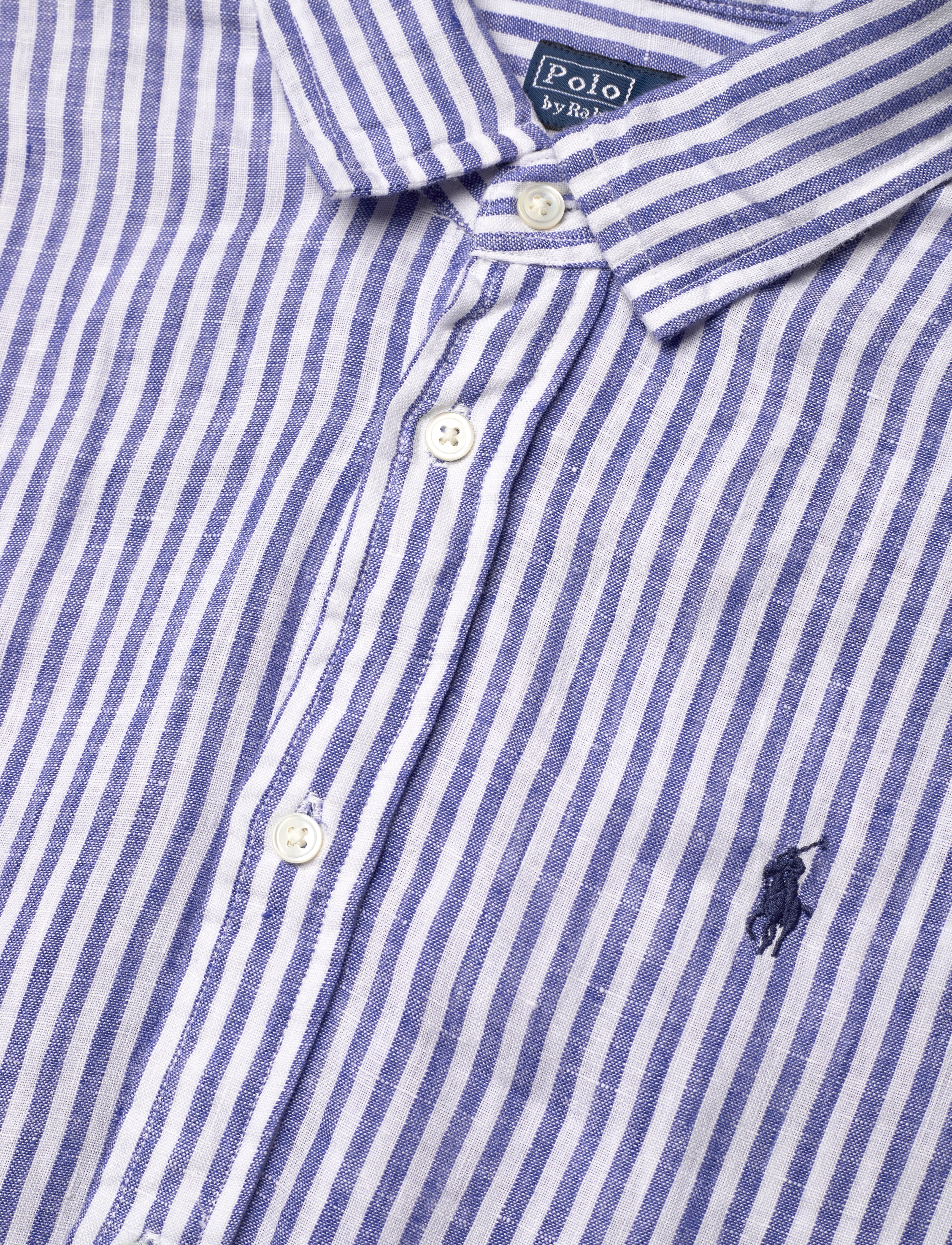 Polo Ralph Lauren - Striped Linen Short-Sleeve Shirtdress - sommerkleider - 1880b white-royal - 4