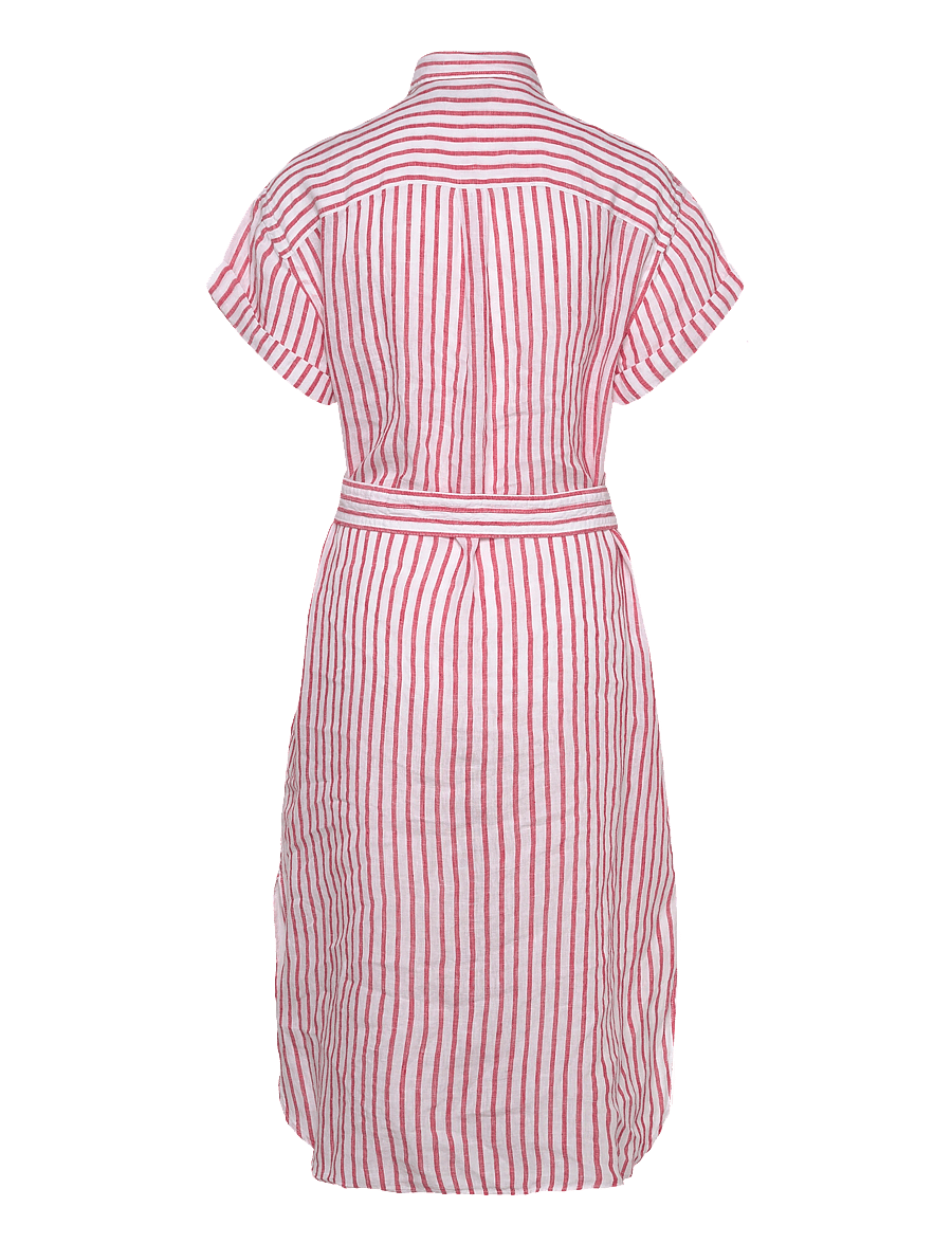 Polo Ralph Lauren - Striped Linen Short-Sleeve Shirtdress - sommerkjoler - 2019a white-red - 2
