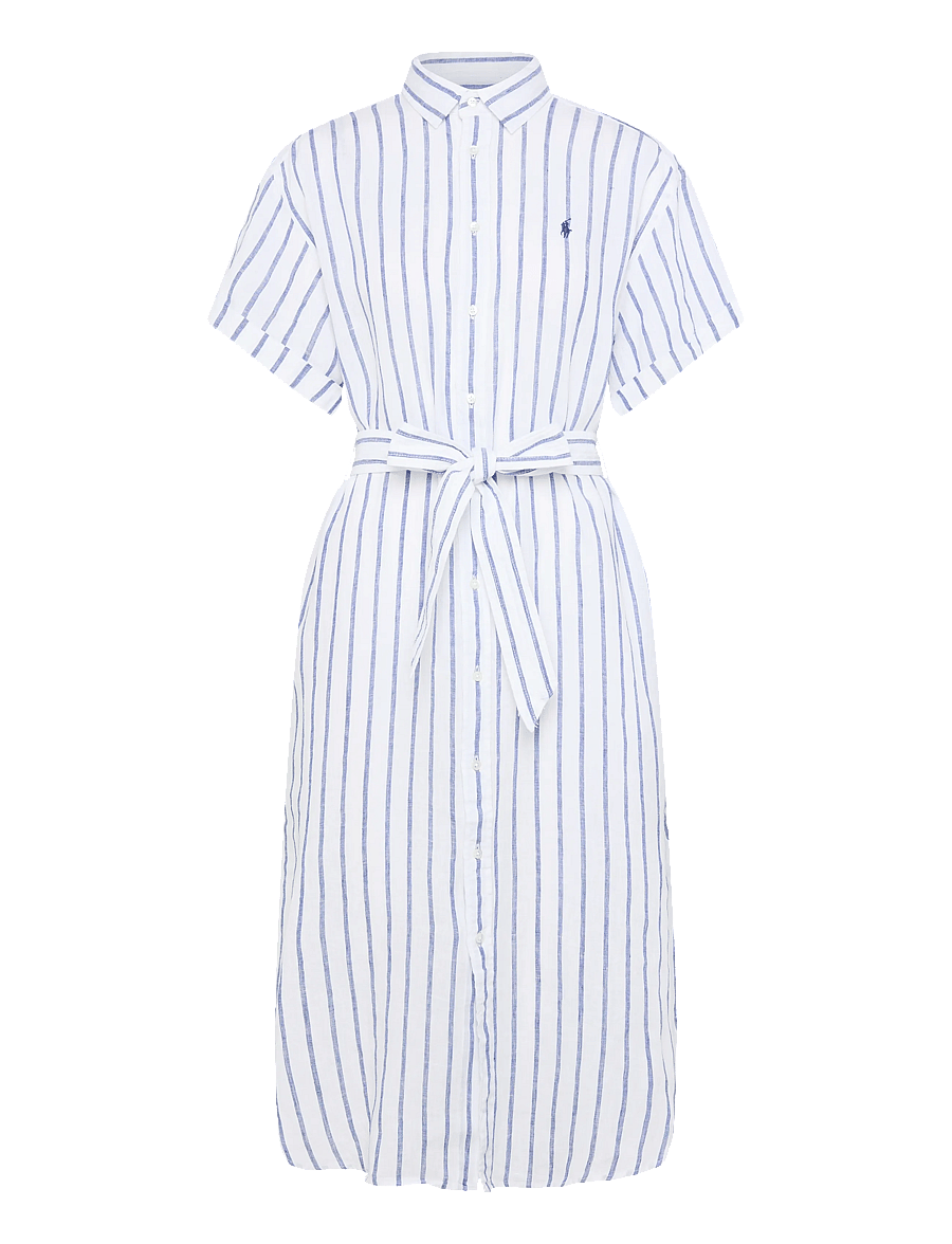Polo Ralph Lauren - Striped Linen Short-Sleeve Shirtdress - sommerkleider - 2020 white-royal - 1