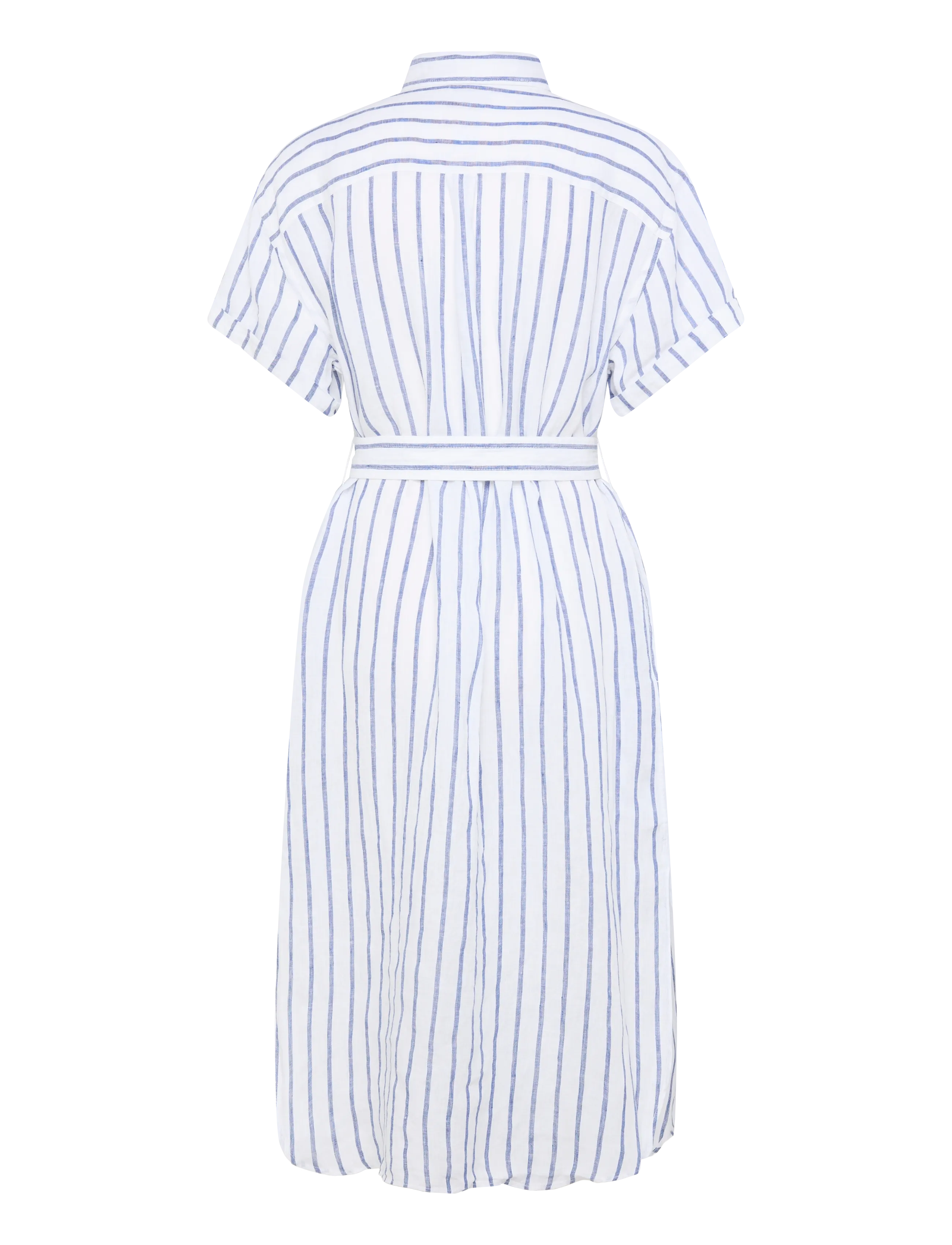 Polo Ralph Lauren - Striped Linen Short-Sleeve Shirtdress - robes d'été - 2020 white-royal - 2