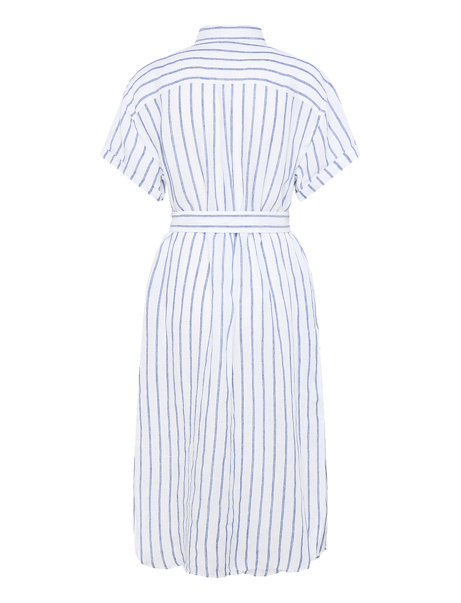 Polo Ralph Lauren - Striped Linen Short-Sleeve Shirtdress - sommerkleider - 2020 white-royal - 2