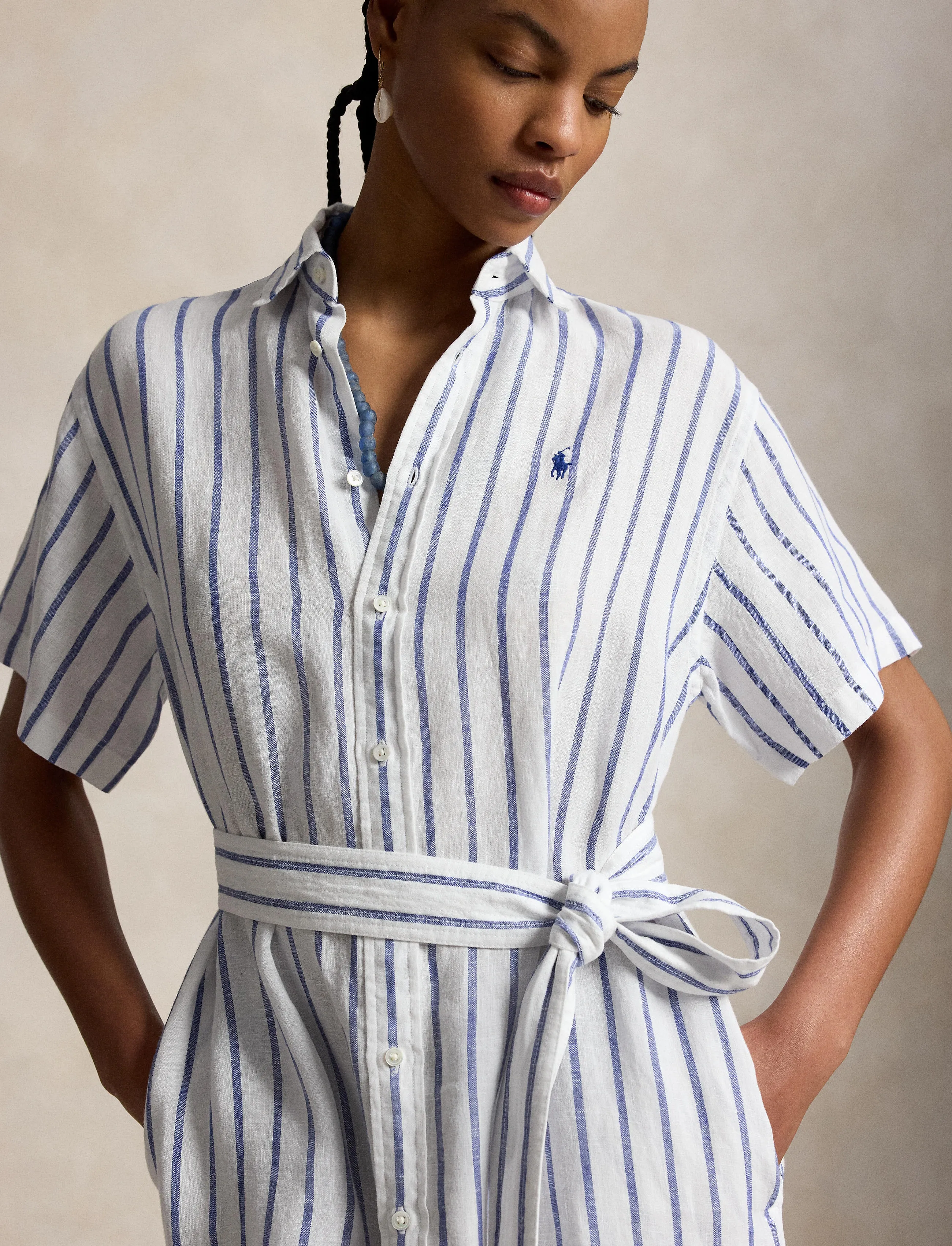 Polo Ralph Lauren Striped Linen Short-Sleeve Shirtdress skjortklänningar dam – bild 3