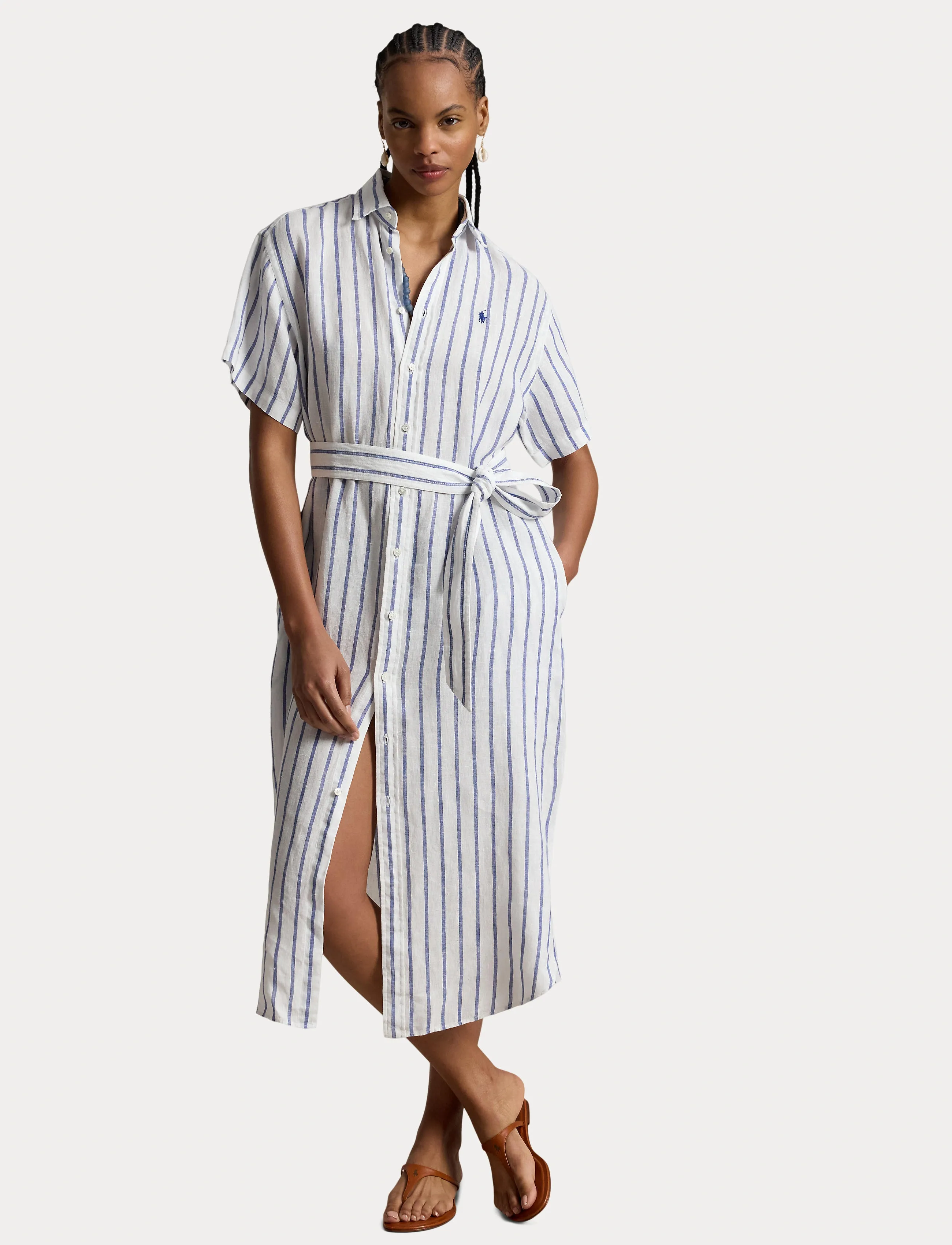 Polo Ralph Lauren Striped Linen Short-Sleeve Shirtdress skjortklänningar dam – bild 4