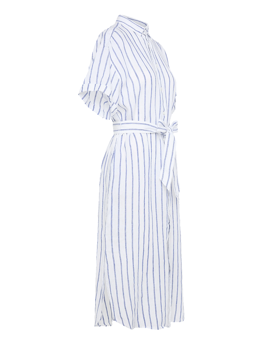 Polo Ralph Lauren - Striped Linen Short-Sleeve Shirtdress - sommerkleider - 2020 white-royal - 3