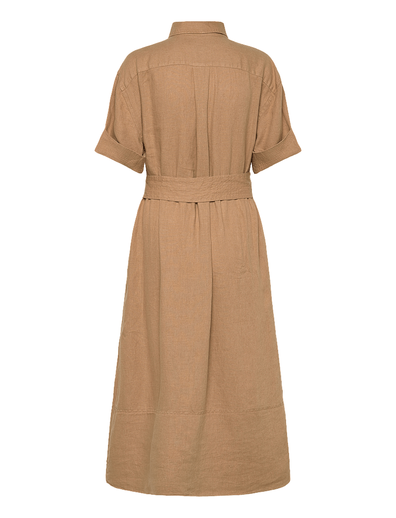 Polo Ralph Lauren - Belted Linen Shirtdress - skjortekjoler - camel - 1