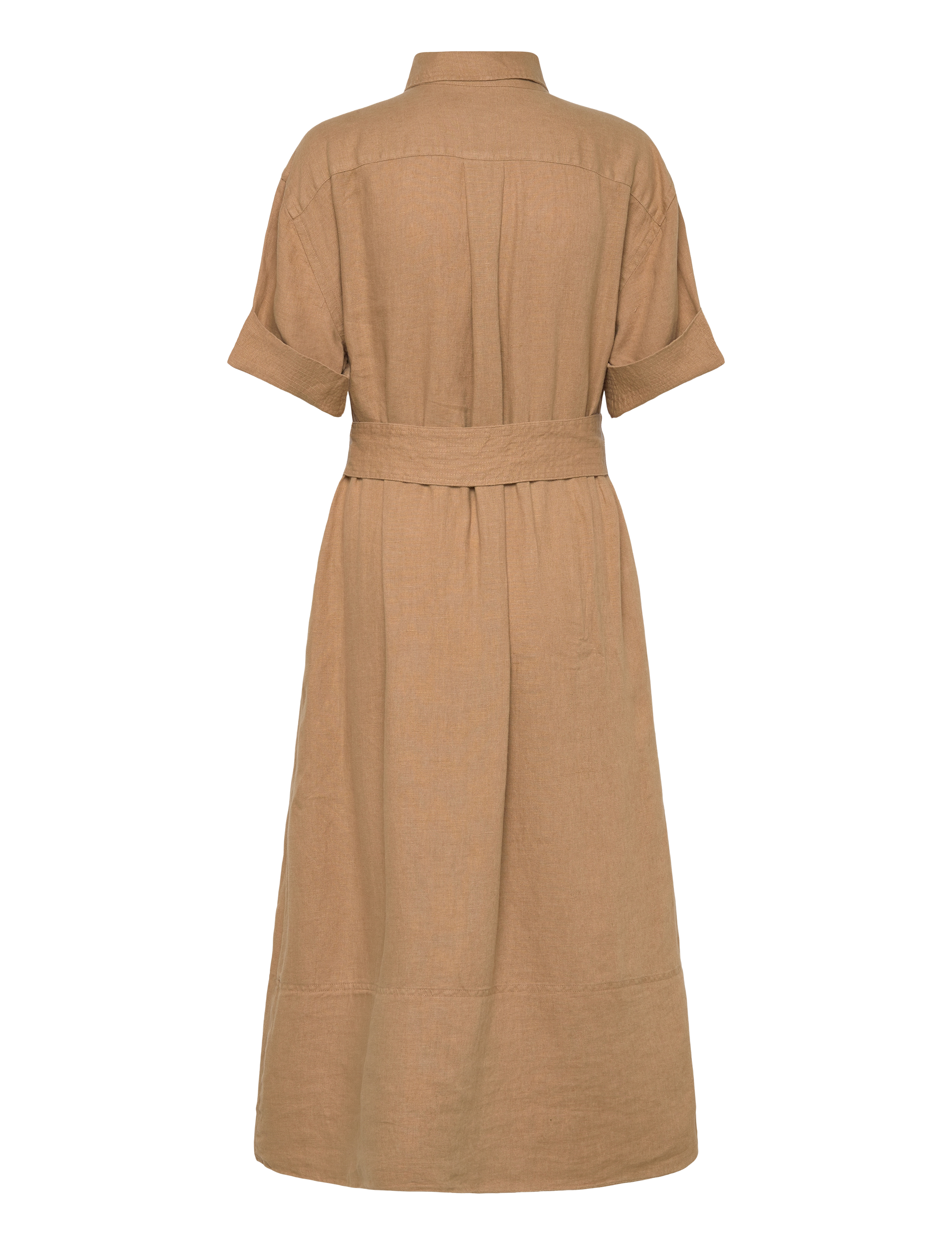 Polo Ralph Lauren - Belted Linen Shirtdress - hemdkleider - camel - 1