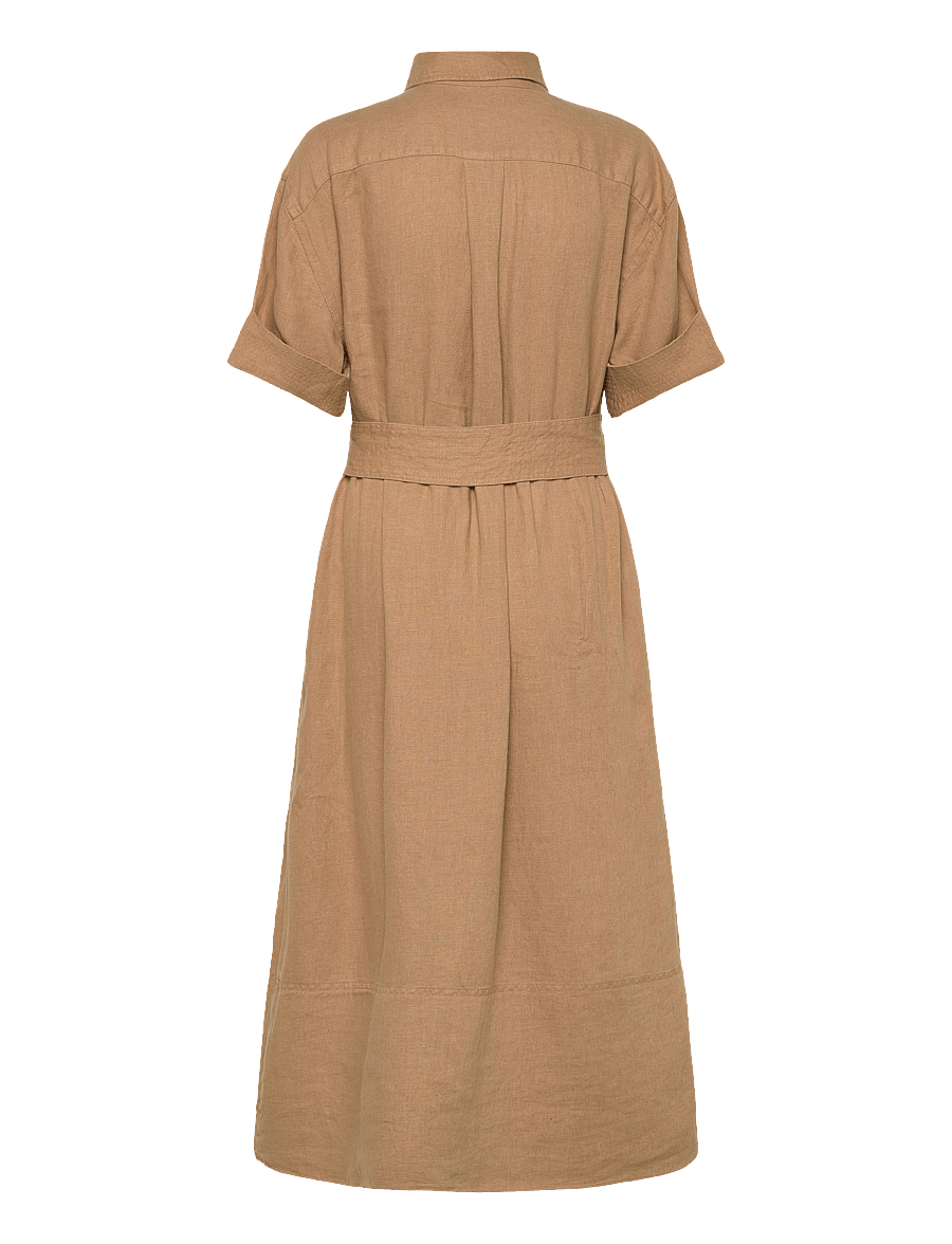 Polo Ralph Lauren - Belted Linen Shirtdress - hemdkleider - camel - 1