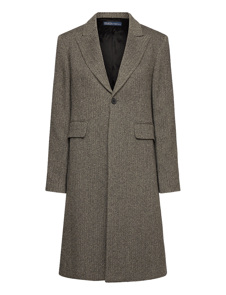 Polo Ralph Lauren - 2/15NM WL HRRNGBONE-WVN-COAT - vestes d'hiver - black/cream herri - 0
