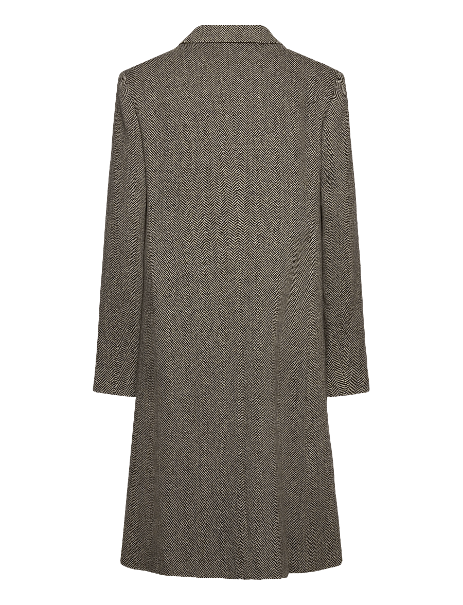 Polo Ralph Lauren - 2/15NM WL HRRNGBONE-WVN-COAT - vestes d'hiver - black/cream herri - 1